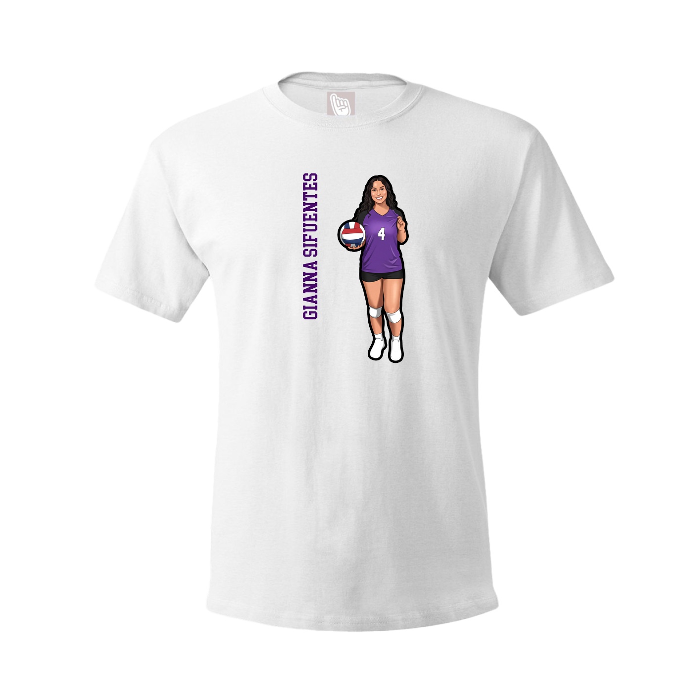 Tee — Name Vertical in White
