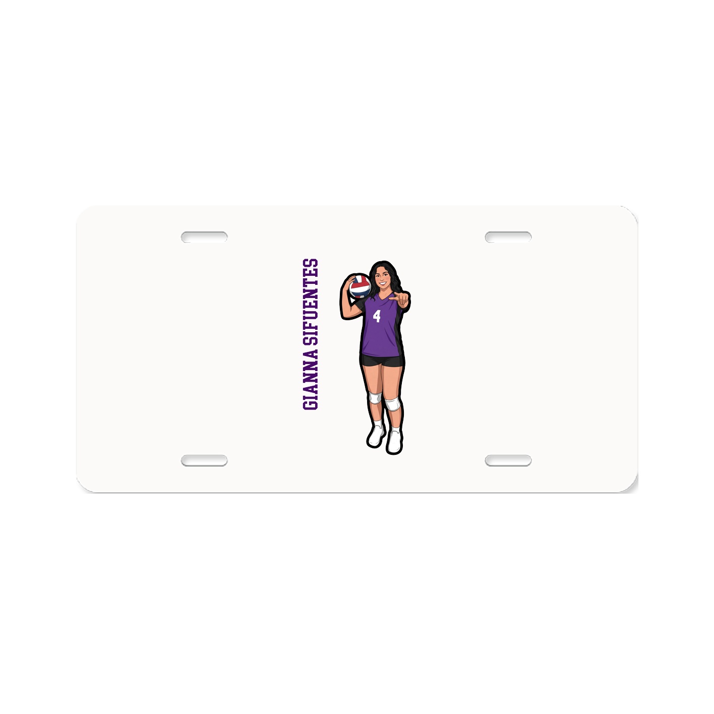 License Plate — Name Vertical in Classic