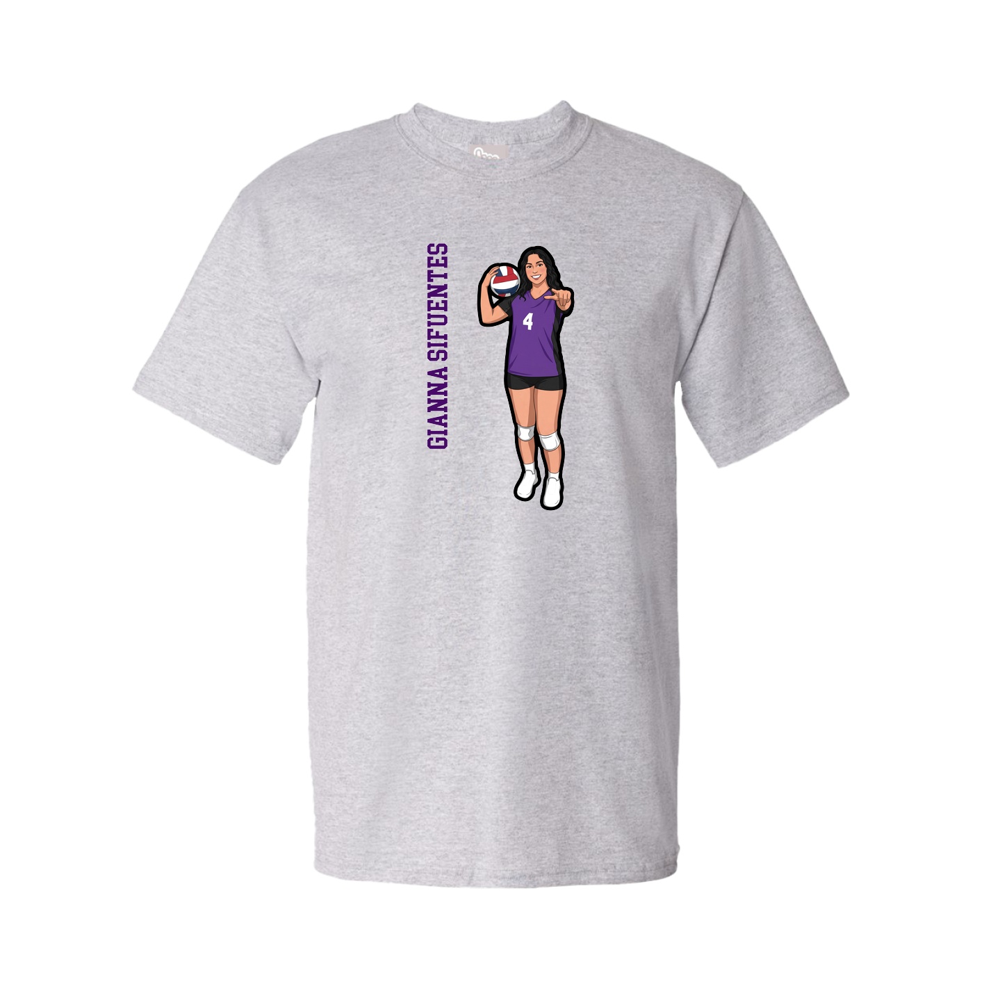Youth Tee — Name Vertical in Grey