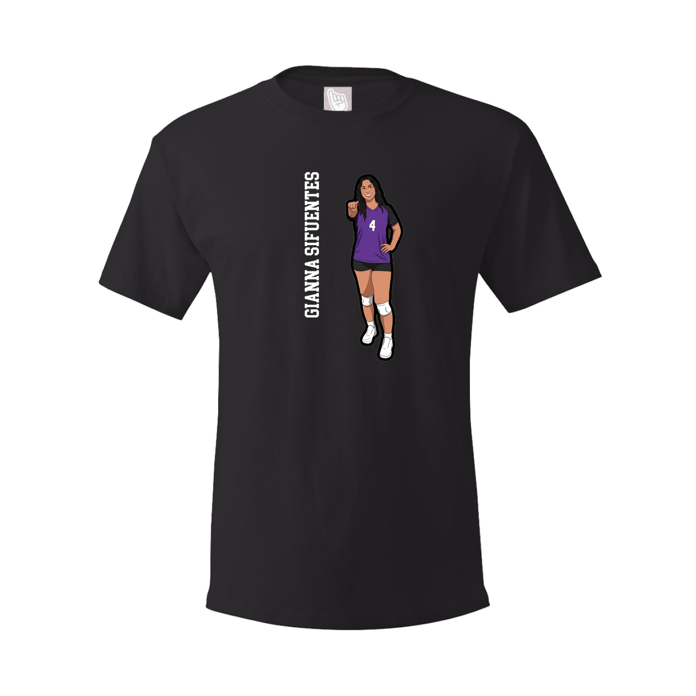 Tee — Name Vertical in Black