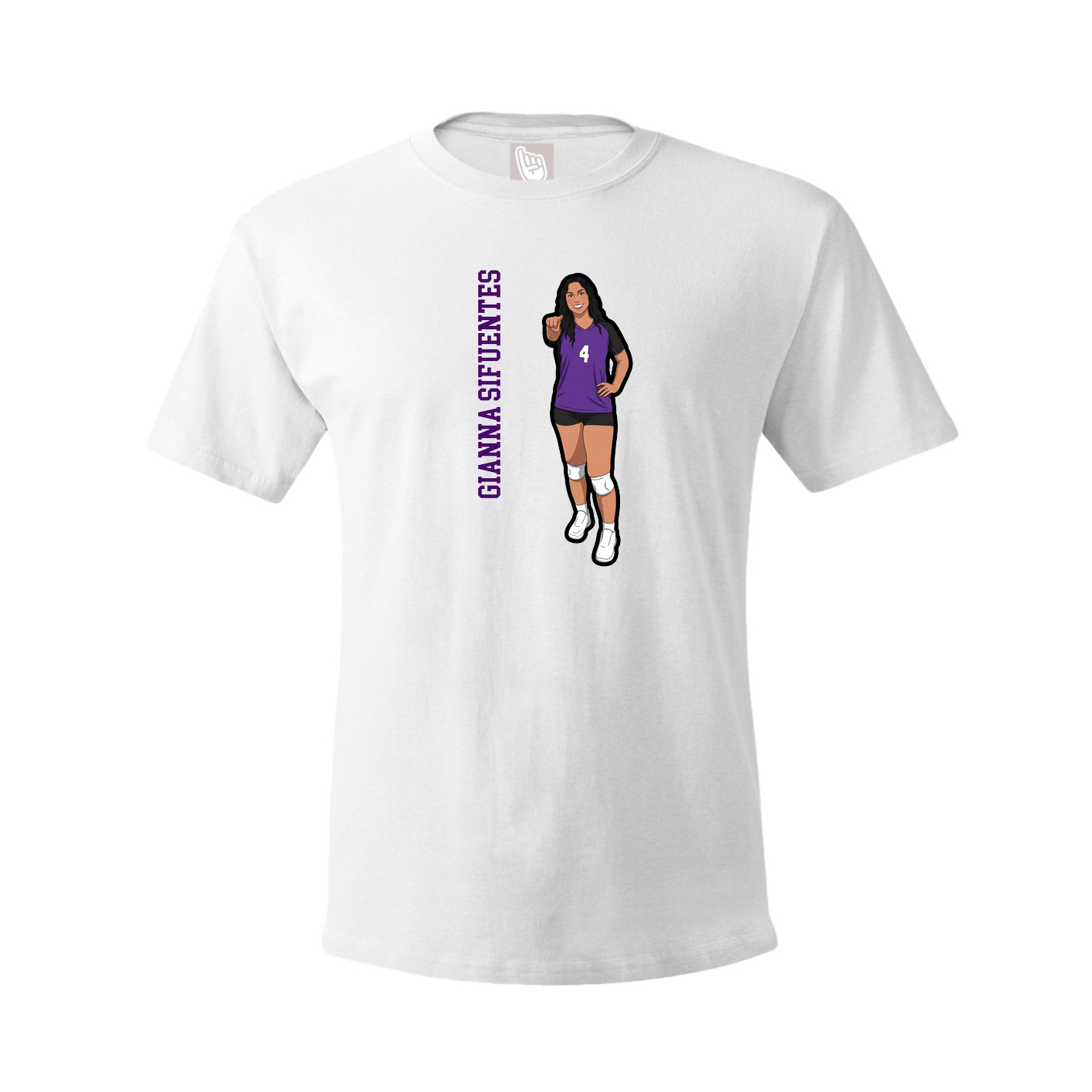 Youth Tee — Name Vertical in White