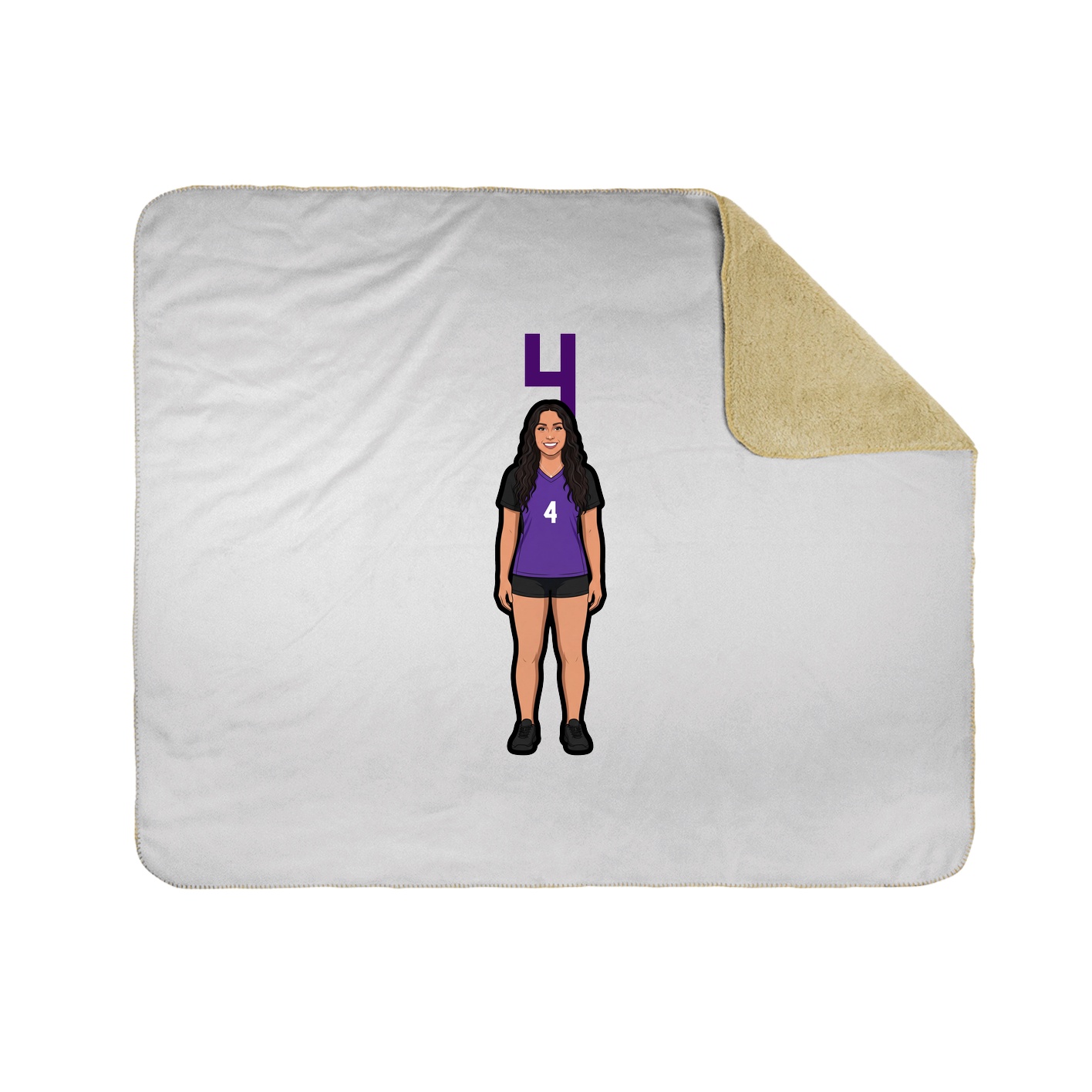 Throw Blanket — Number Top in White