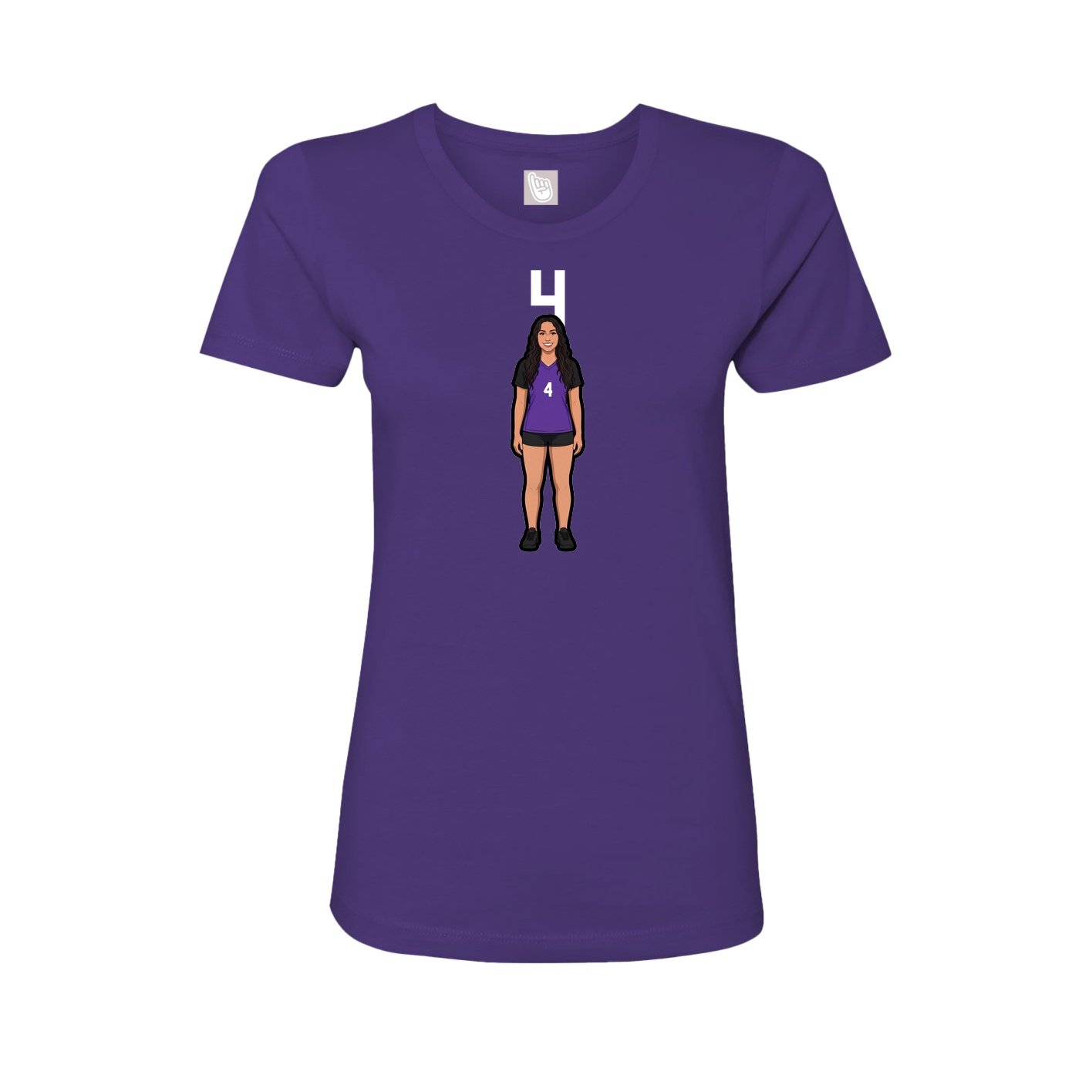 Womens Tee — Number Top in Purple