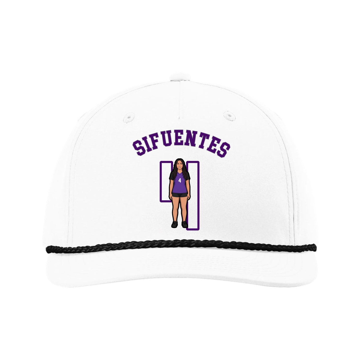 Five-Panel Classic Rope Cap — Shirsey Arch in White