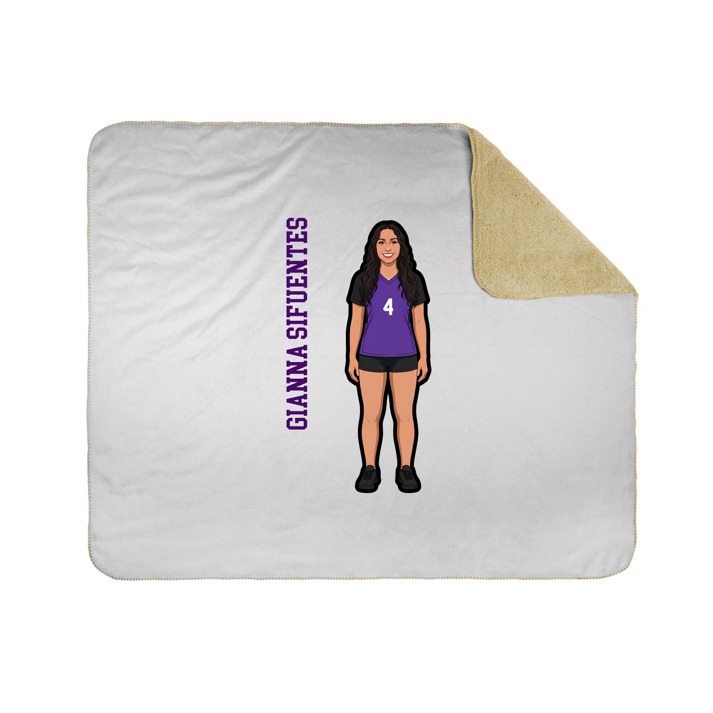Throw Blanket — Name Vertical in White