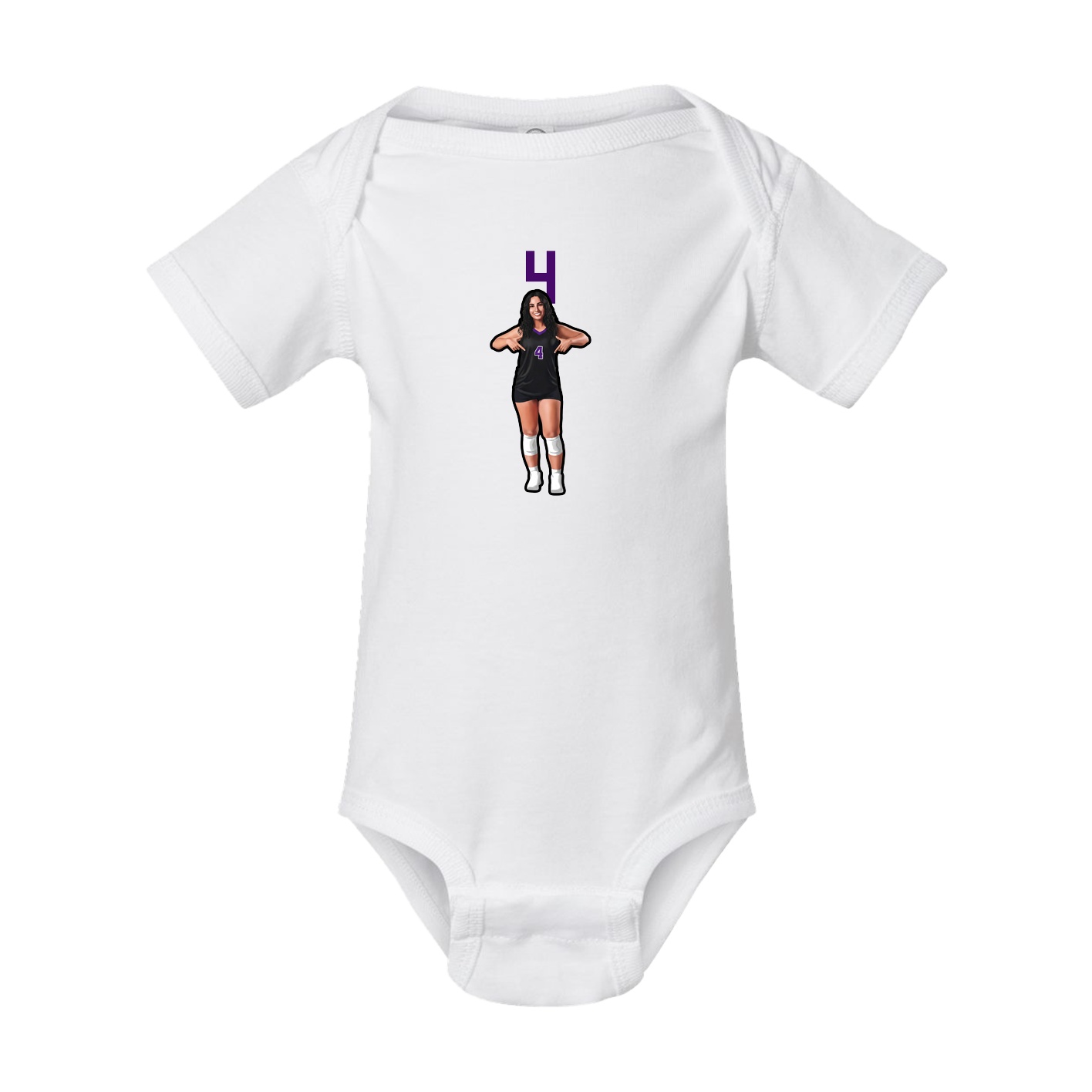 Baby Onesie — Number Top in White