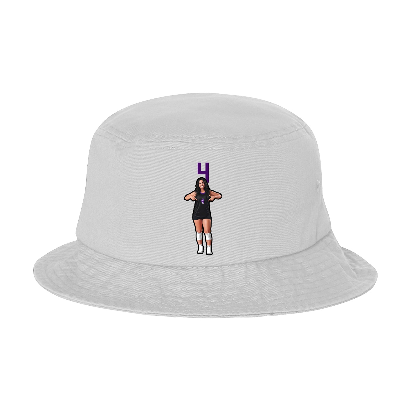 Bucket Cap — Number Top in White