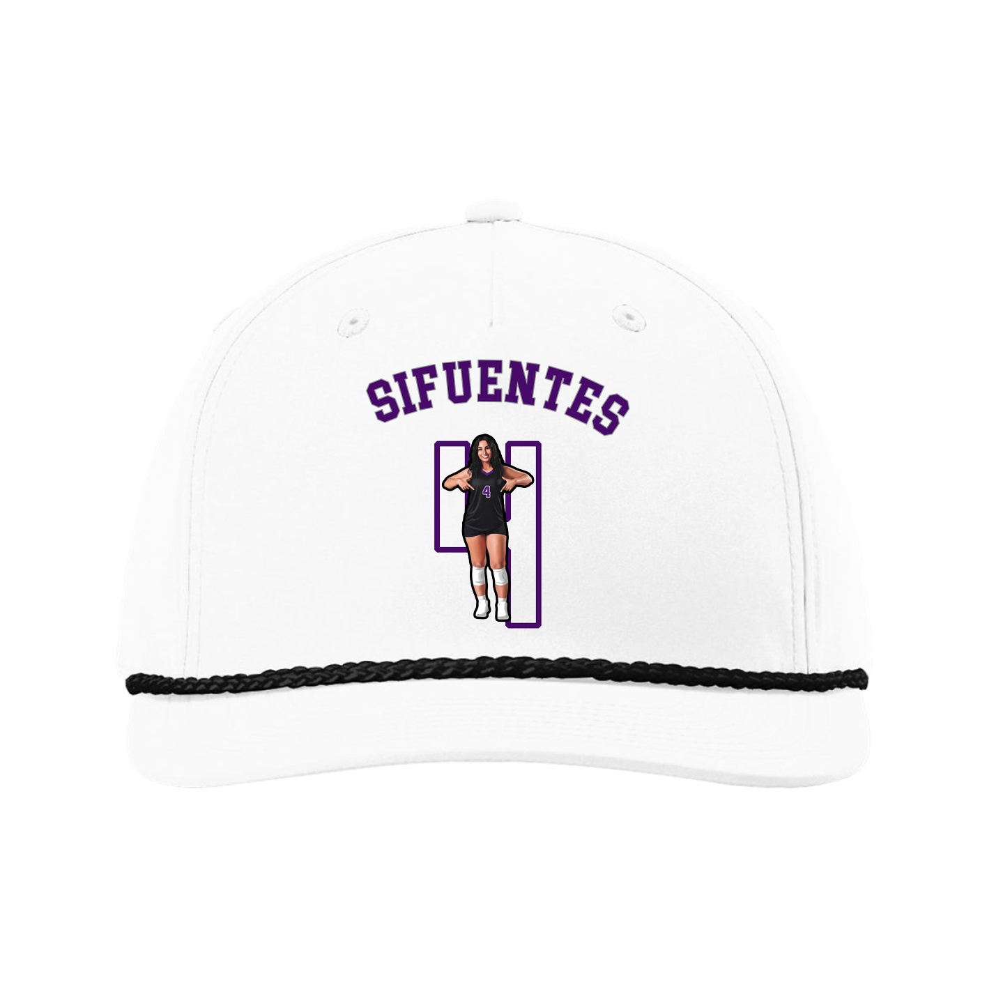 Five-Panel Classic Rope Cap — Shirsey Arch in White