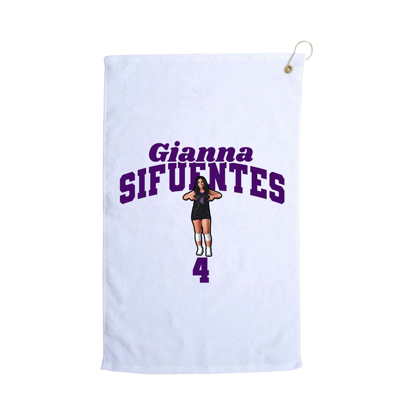 Golf Towel — Signature Arch in White