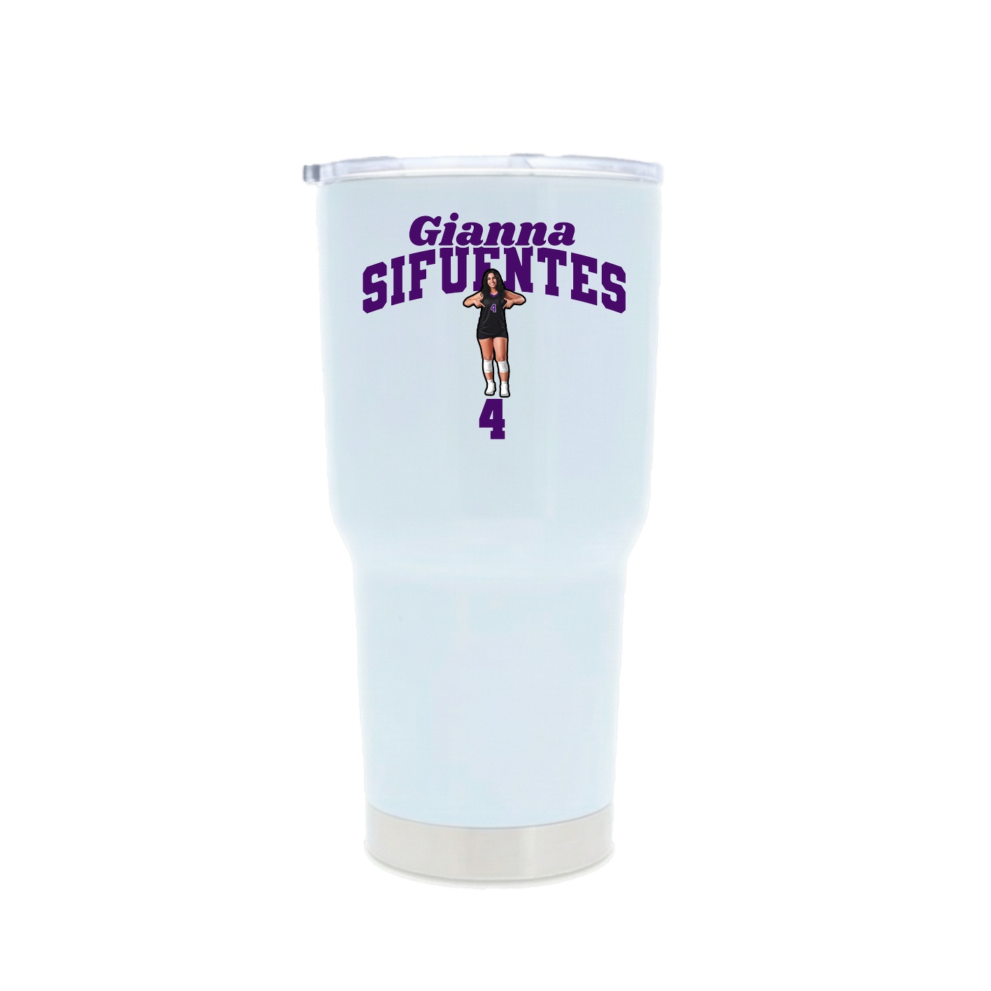 30oz Stainless Steel Tumbler — Signature Arch in White