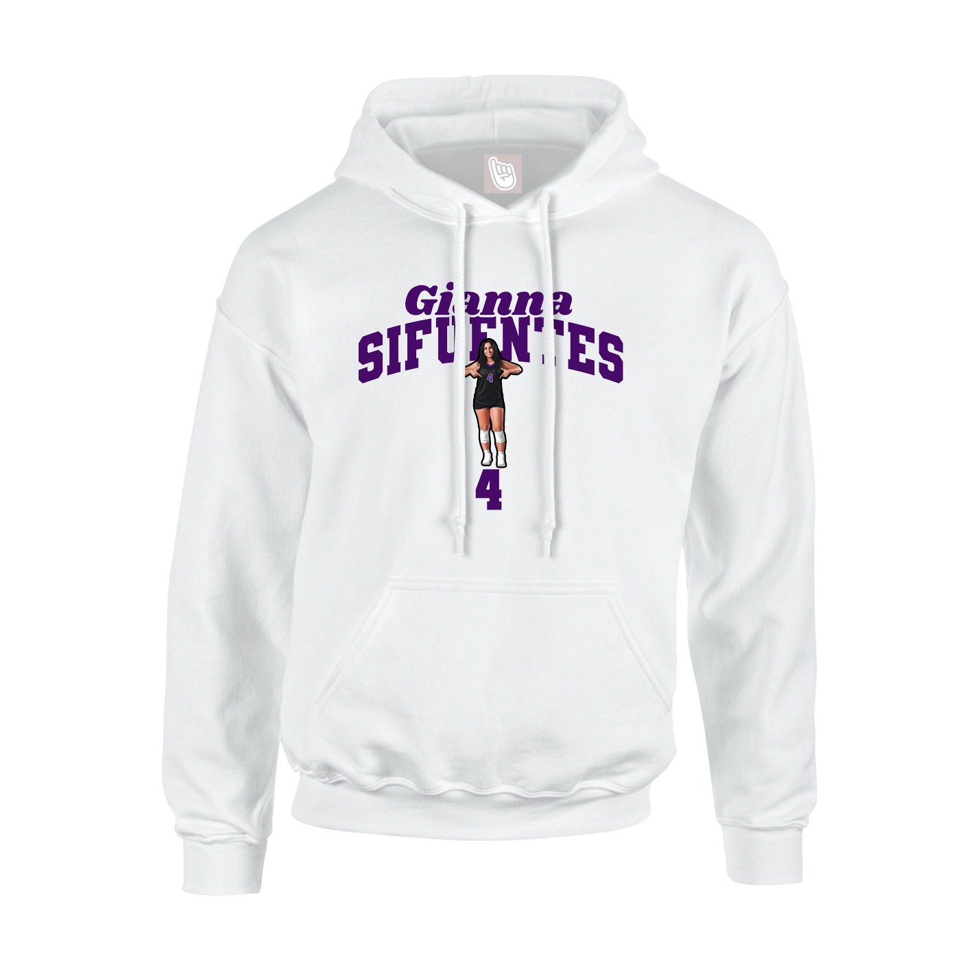 Hoodie — Signature Arch in White