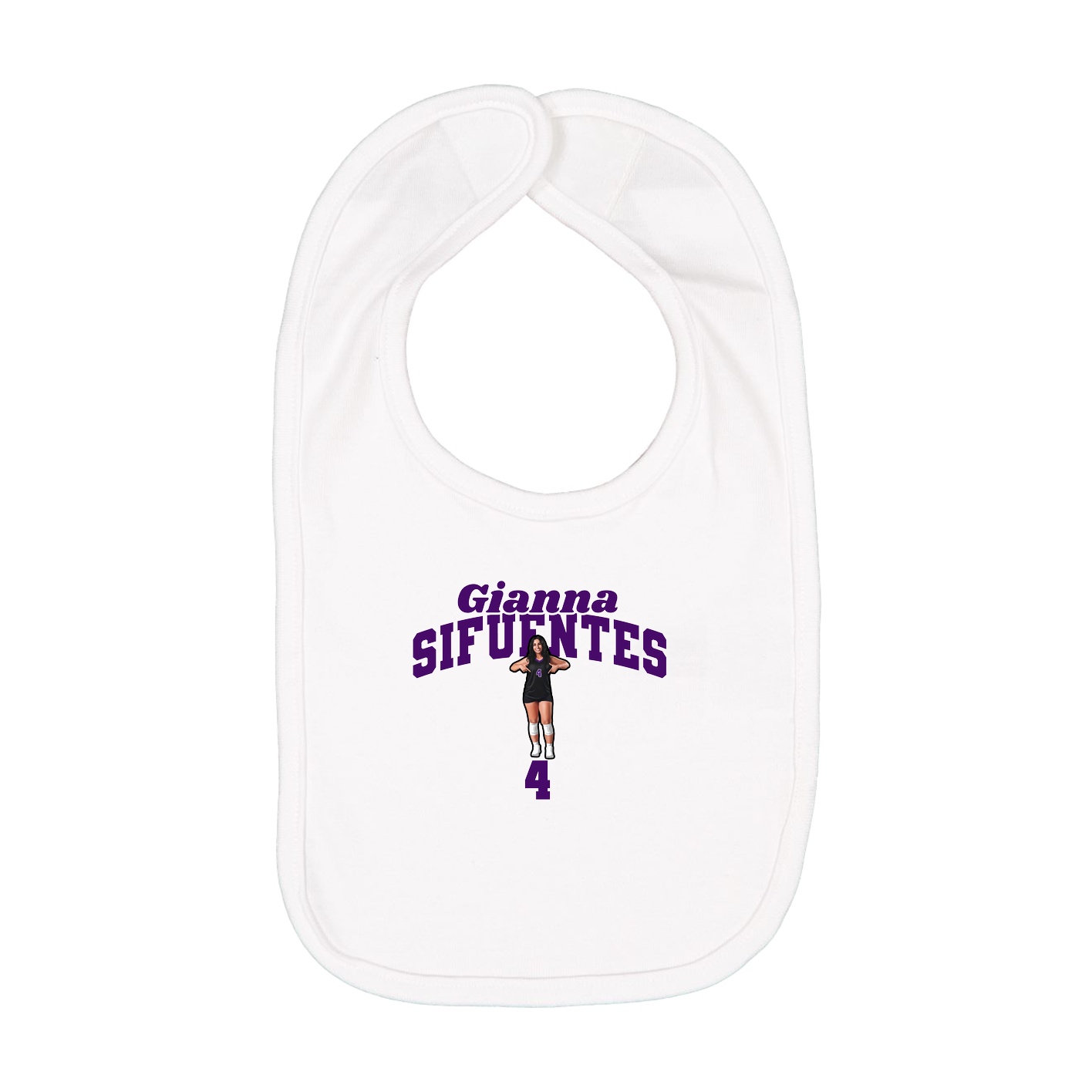 Infant Bib — Signature Arch in White