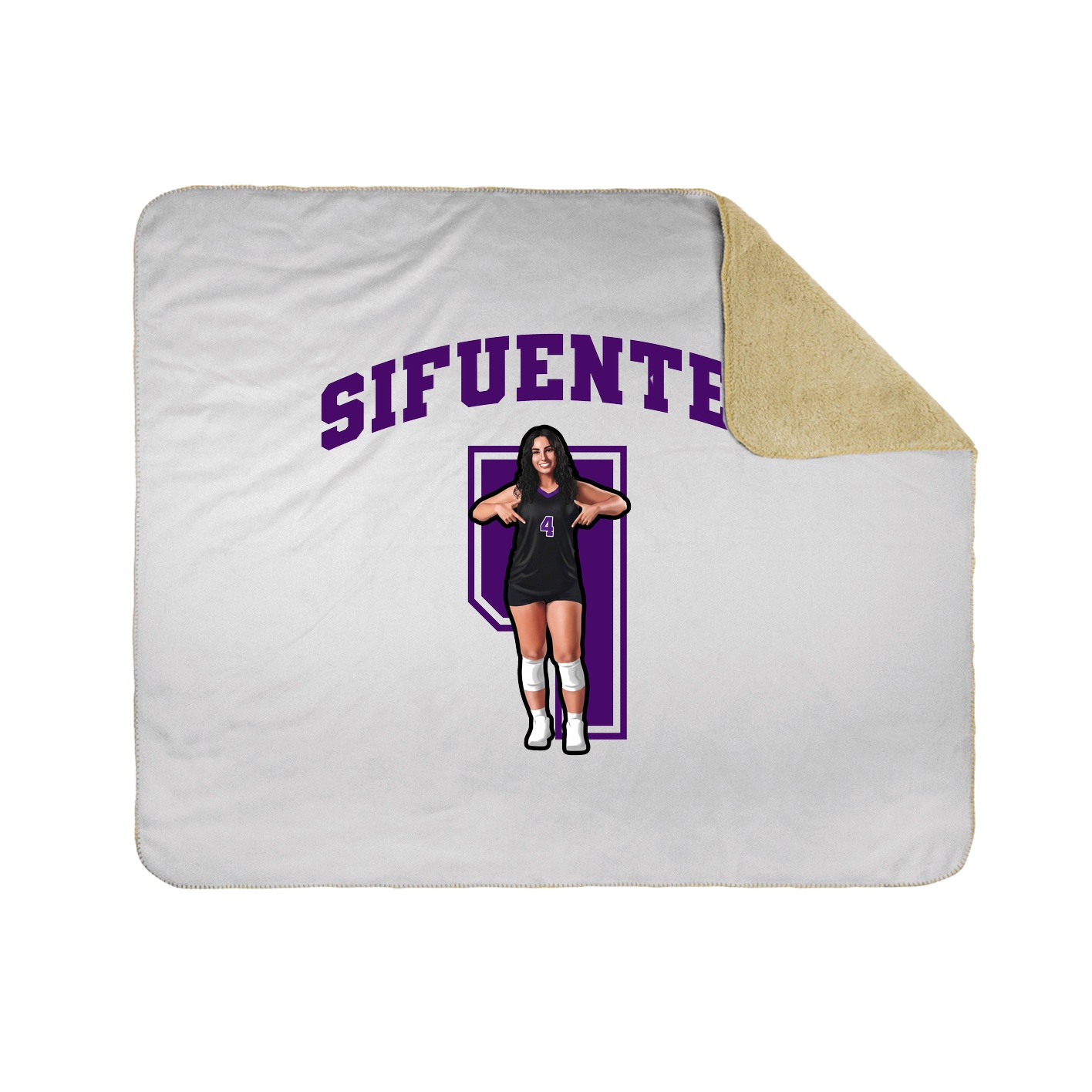 Throw Blanket — Number in White