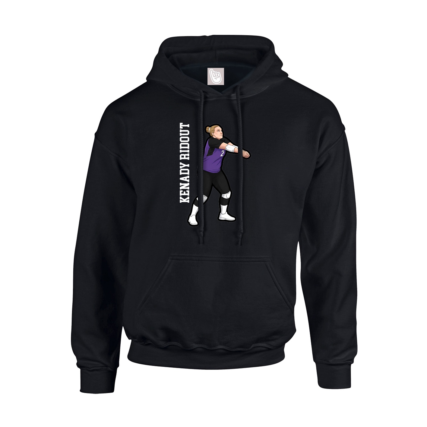 Hoodie — Name Vertical in Black
