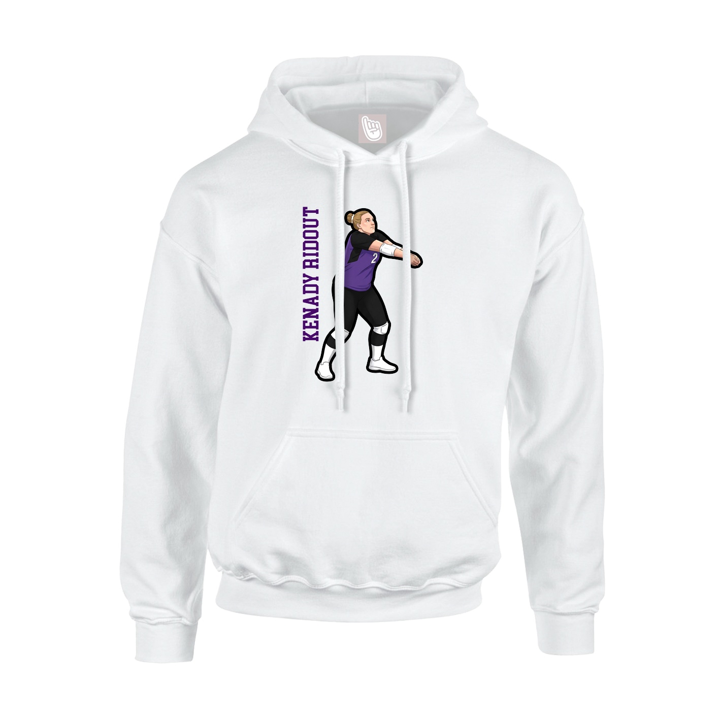 Youth Hoodie — Name Vertical in White