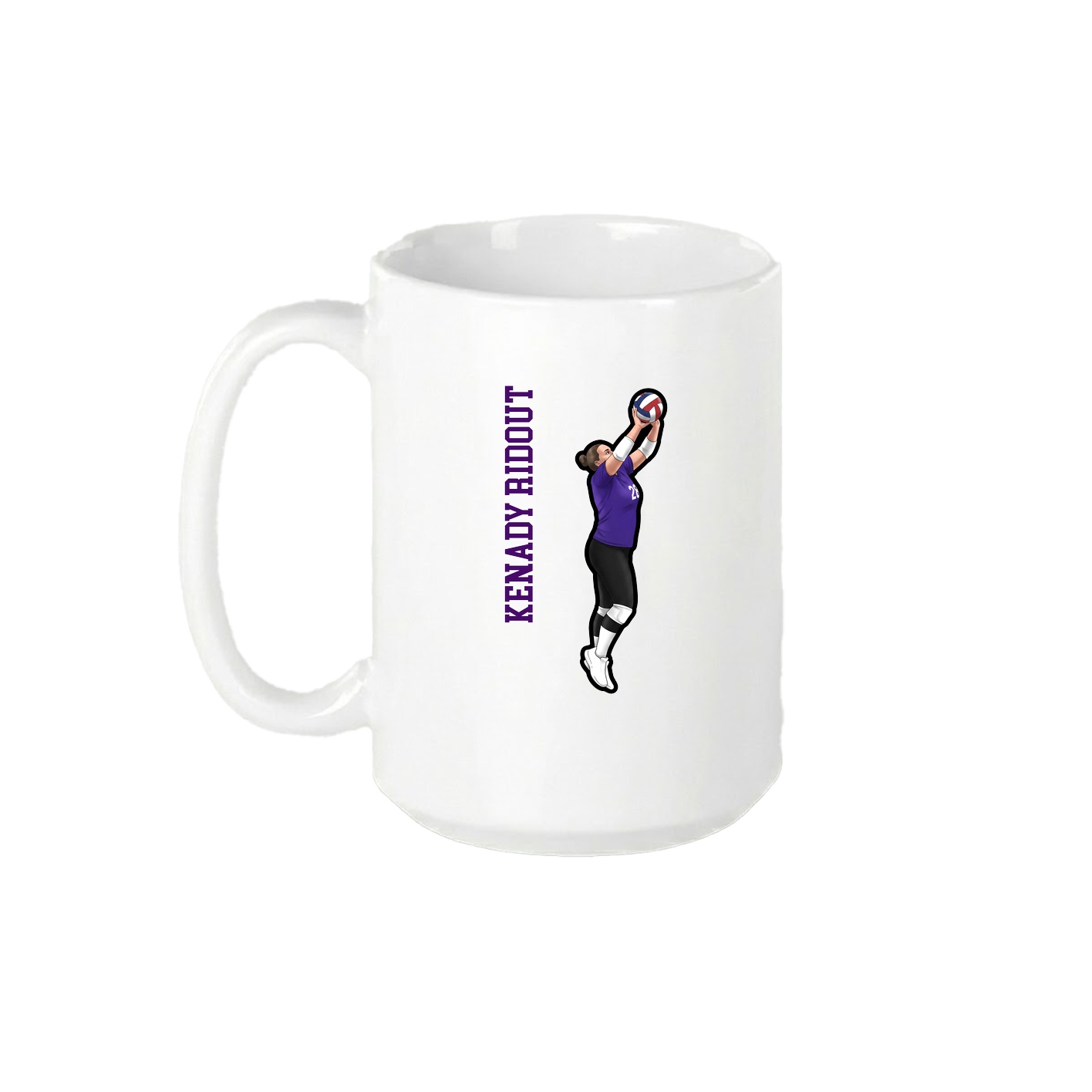 15oz Coffee Mug — Name Vertical in White