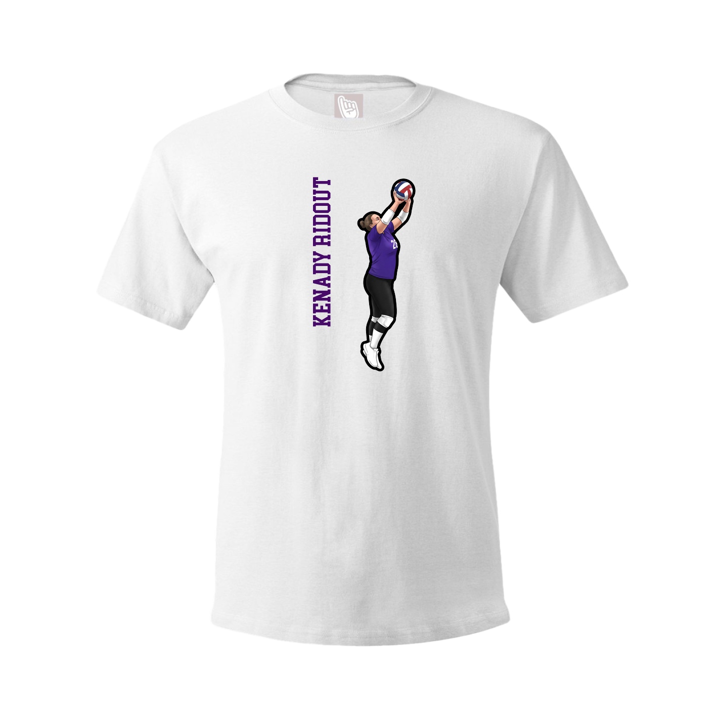 Tee — Name Vertical in White