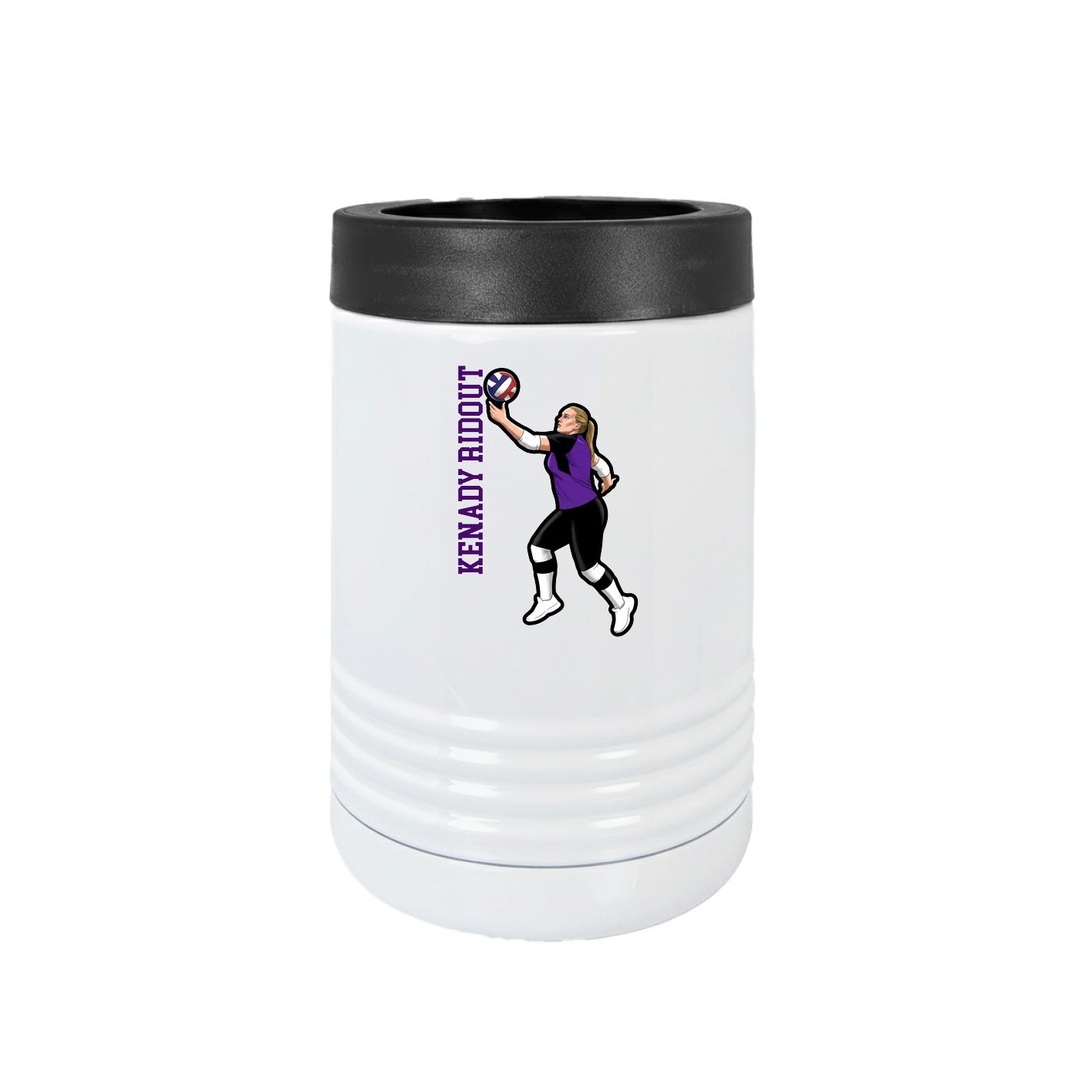 Beverage Holder — Name Vertical in White