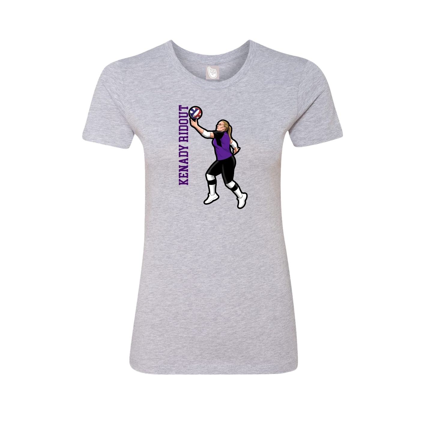 Womens Tee — Name Vertical in Grey