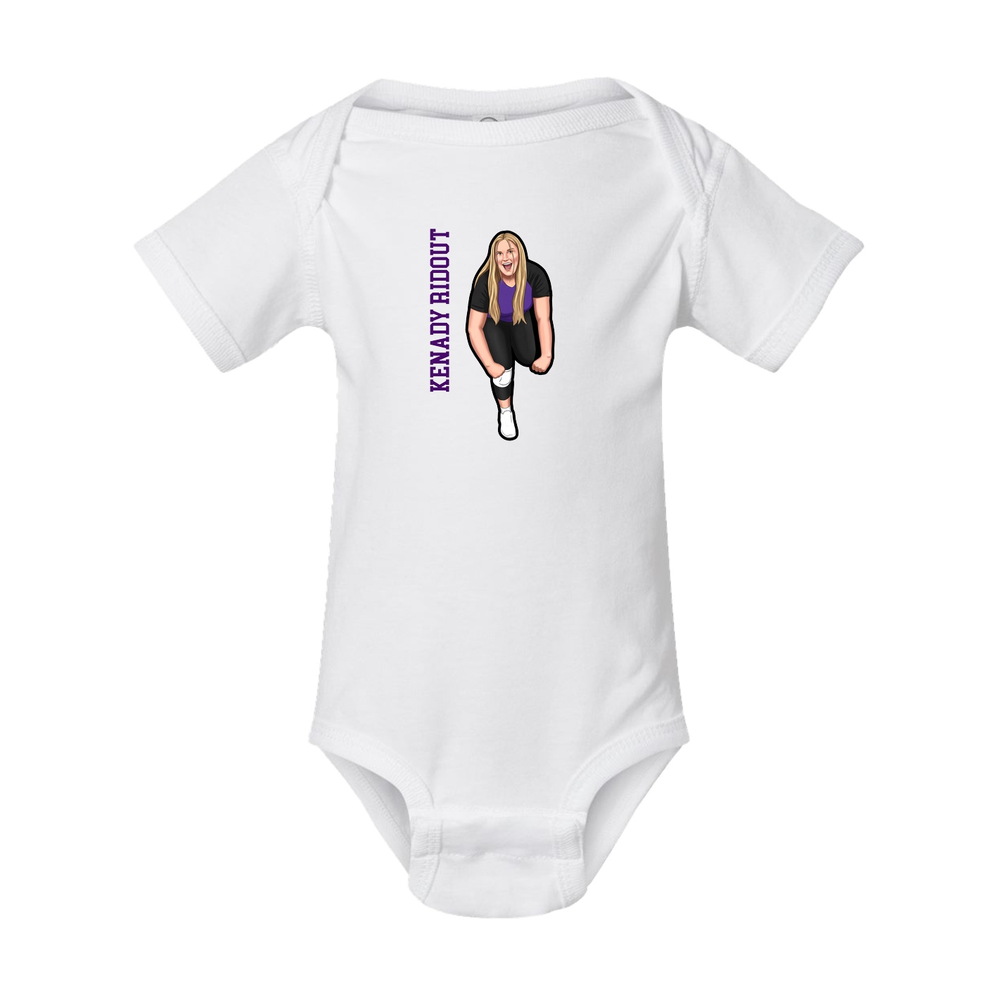 Baby Onesie — Name Vertical in White