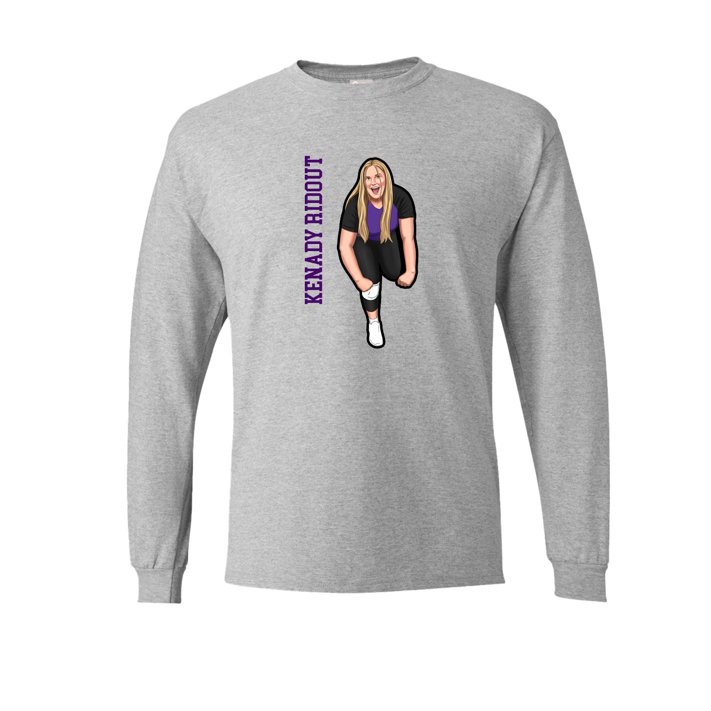 Long Sleeve Tee — Name Vertical in Grey