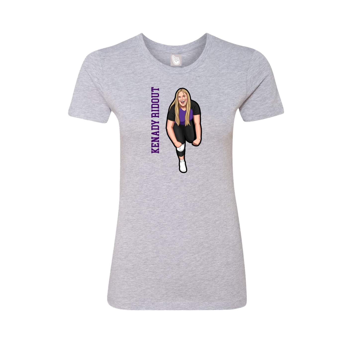 Womens Tee — Name Vertical in Grey