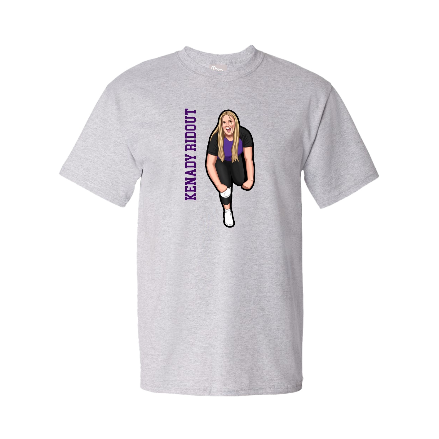 Youth Tee — Name Vertical in Grey