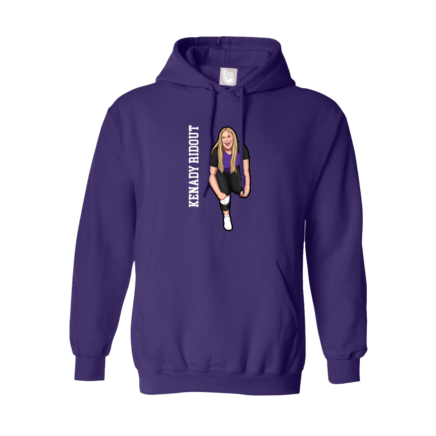 Hoodie — Name Vertical in Purple