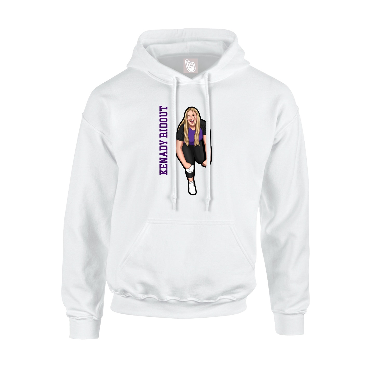 Youth Hoodie — Name Vertical in White