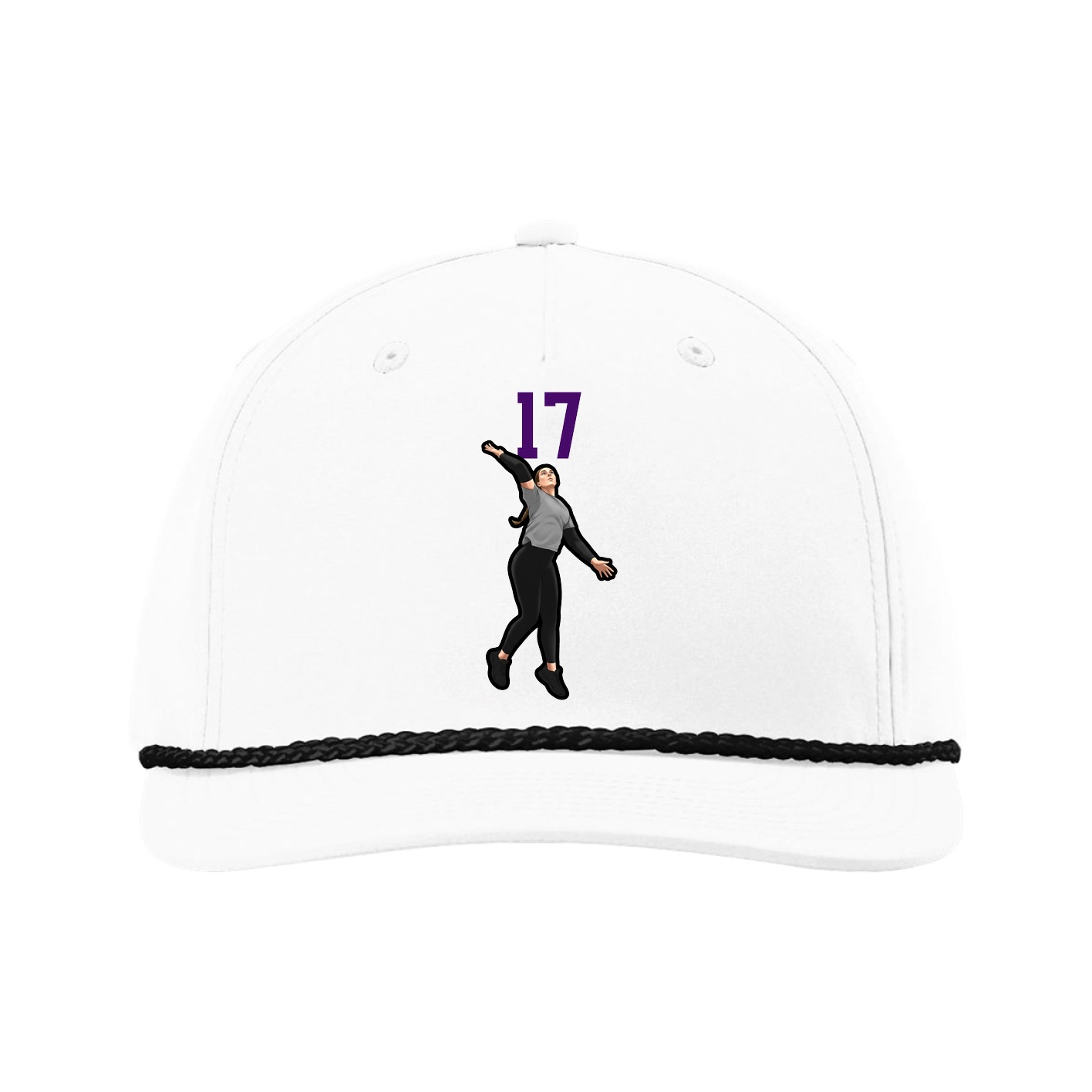 Five-Panel Classic Rope Cap — Number Top in White
