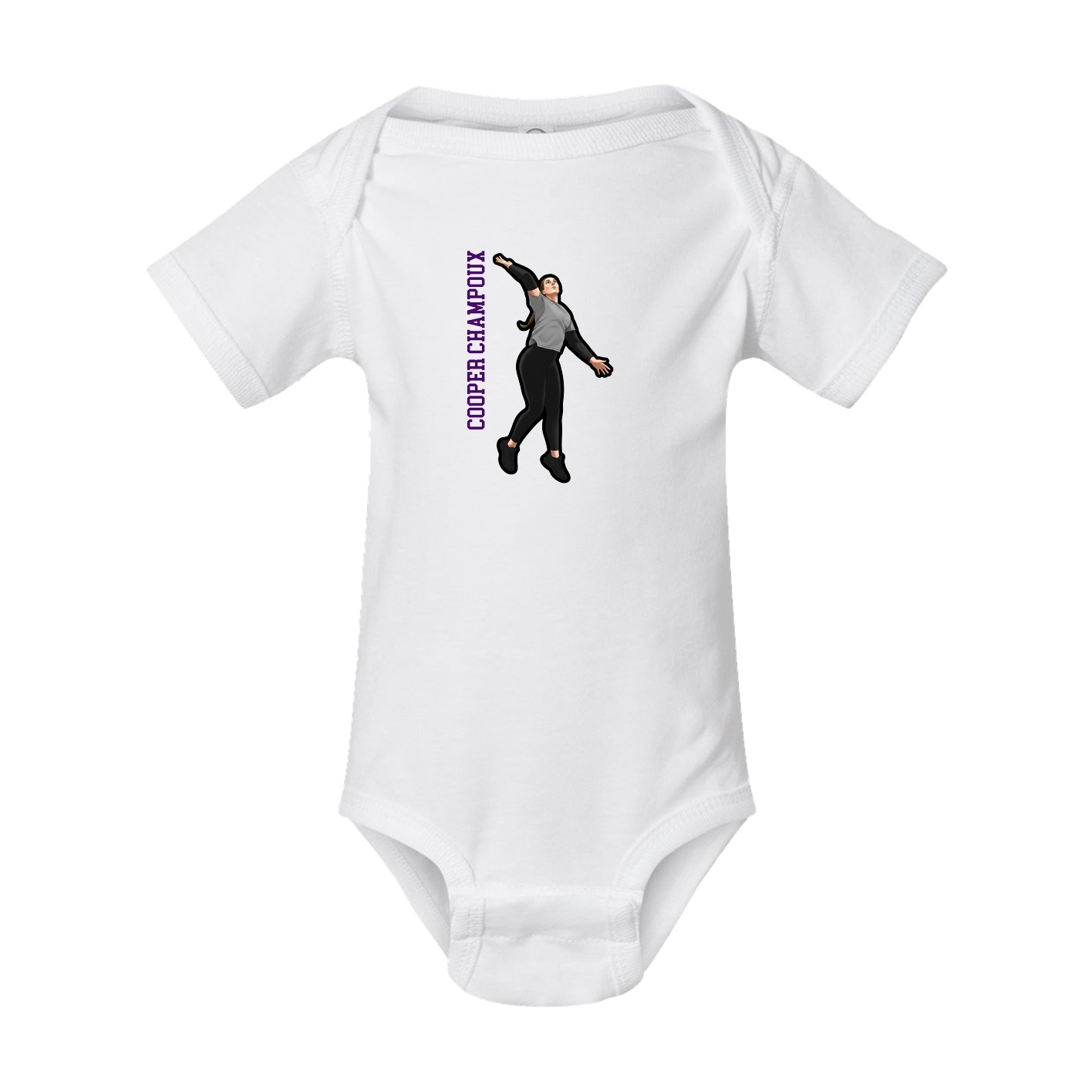 Baby Onesie — Name Vertical in White