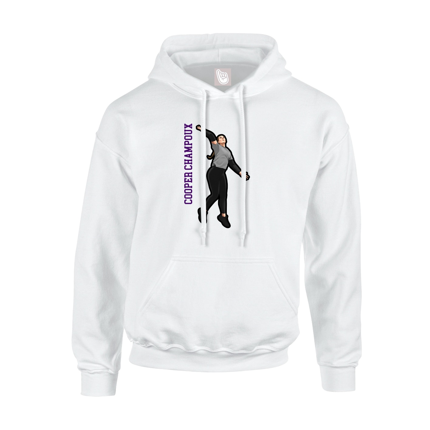 Hoodie — Name Vertical in White