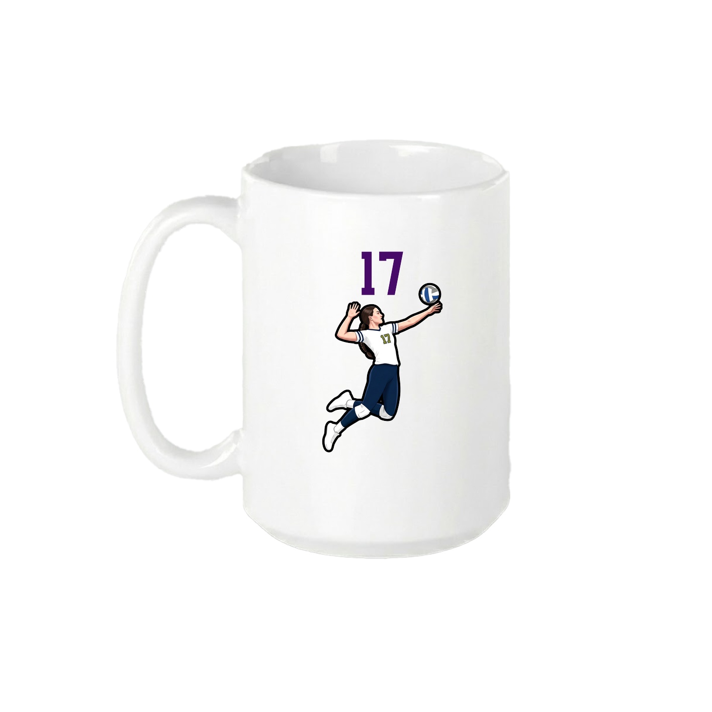 15oz Coffee Mug — Number Top in White