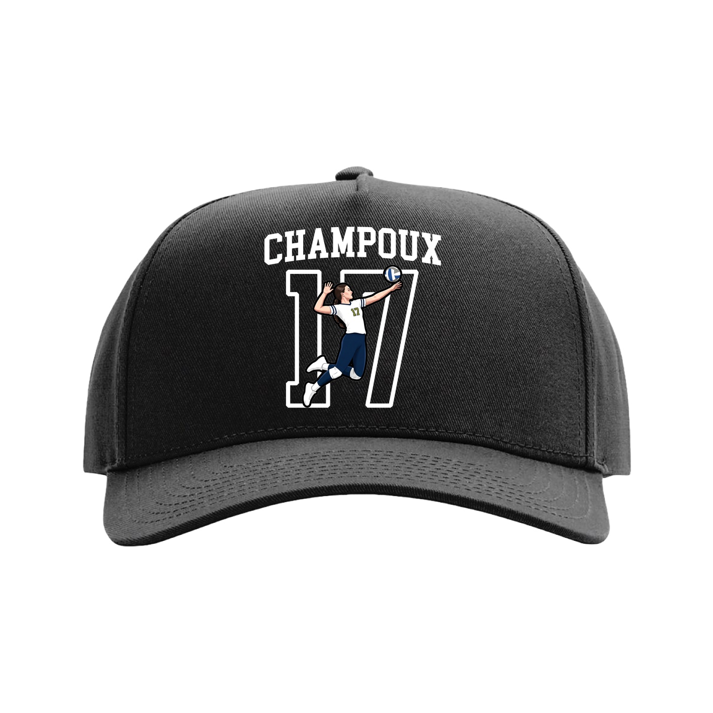 Full Fabric Five-Panel Champ Cap — Shirsey in Black