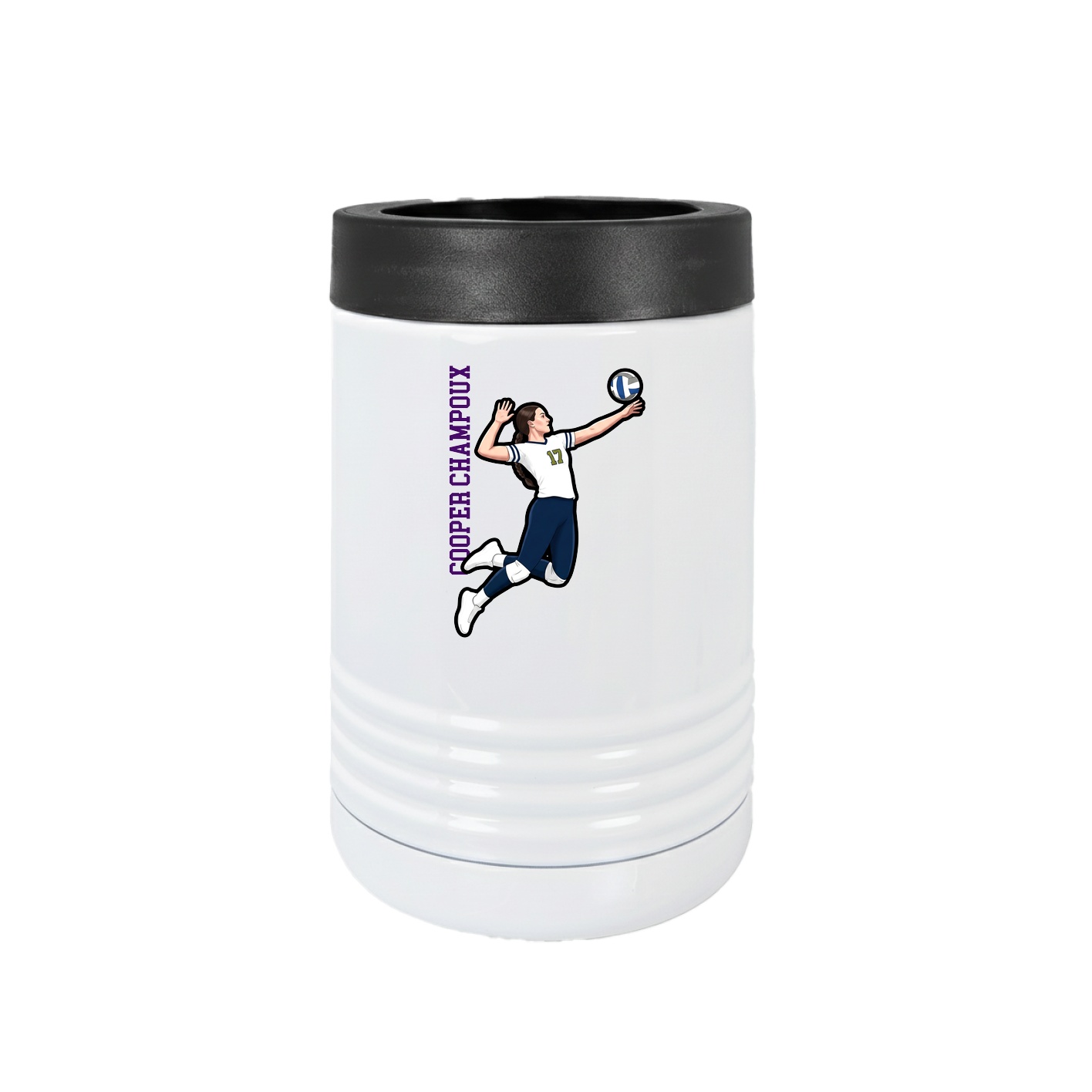 Beverage Holder — Name Vertical in White
