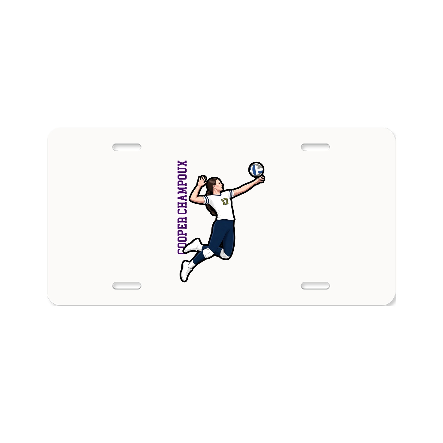 License Plate — Name Vertical in Classic