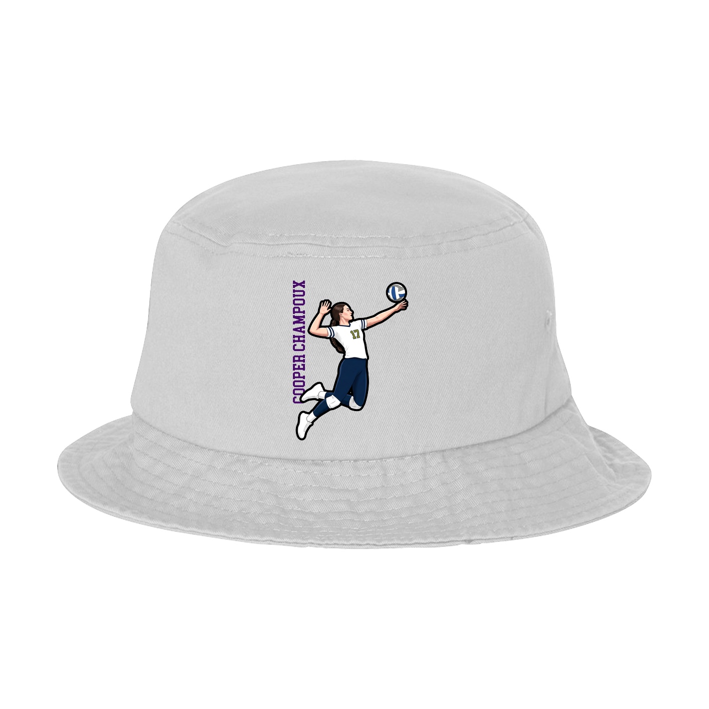 Bucket Cap — Name Vertical in White