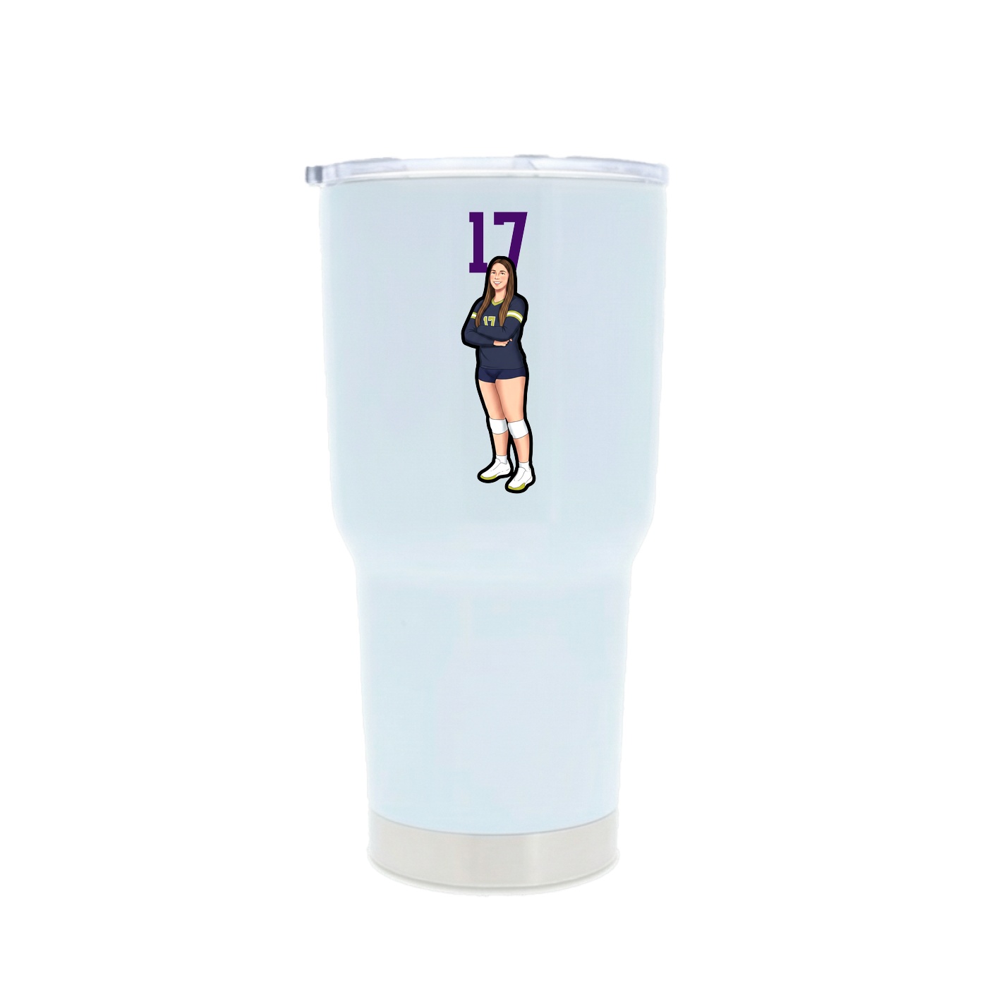 30oz Stainless Steel Tumbler — Number Top in White
