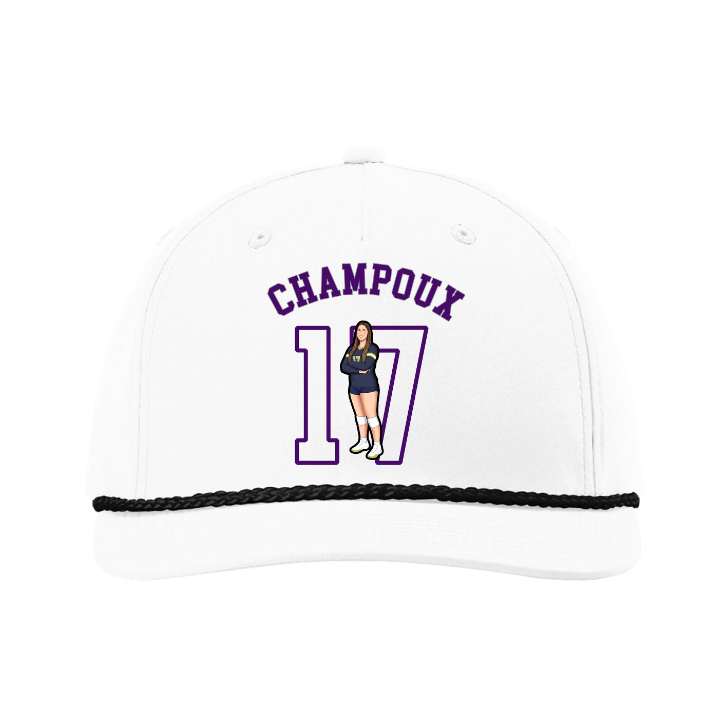 Five-Panel Classic Rope Cap — Shirsey Arch in White