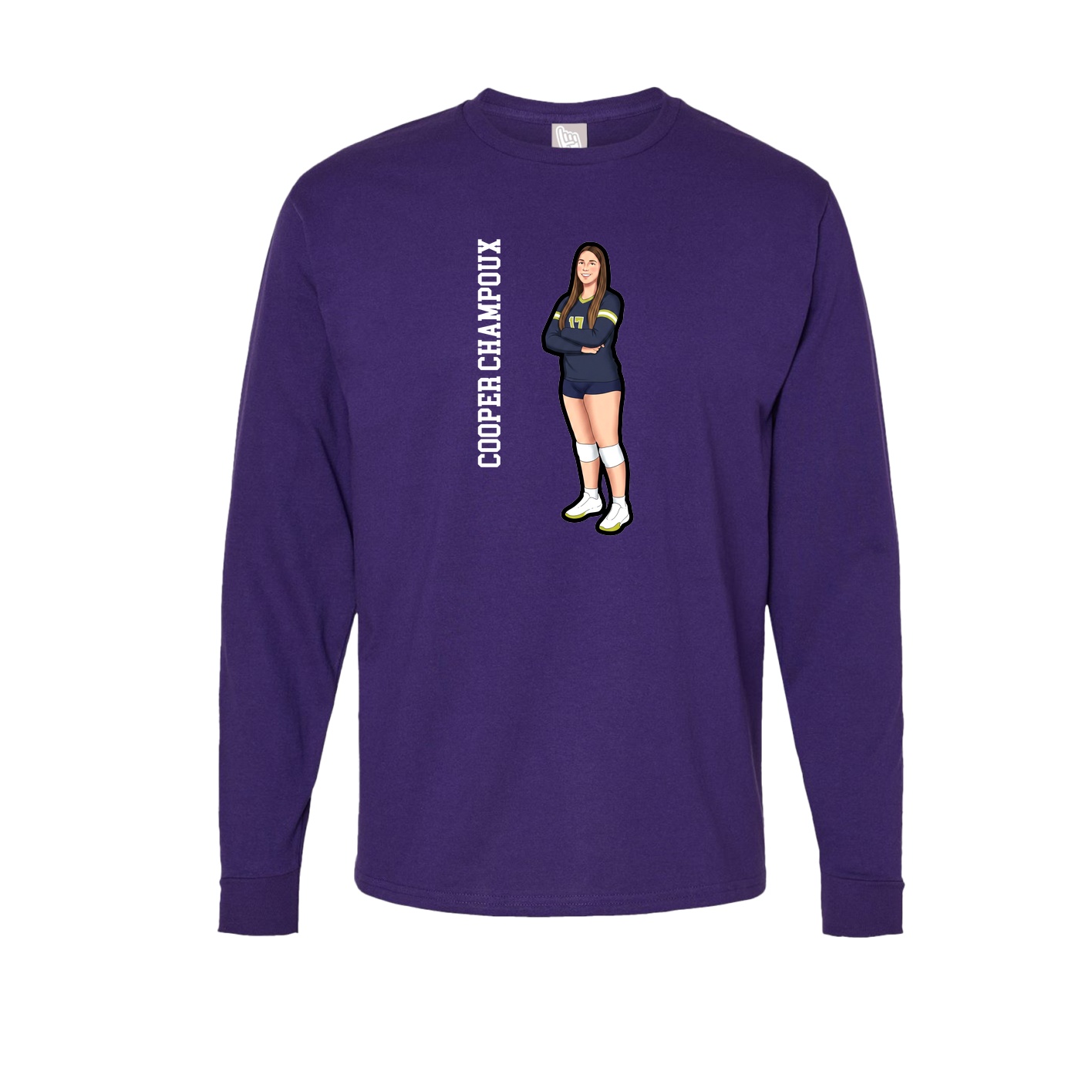 Long Sleeve Tee — Name Vertical in Purple