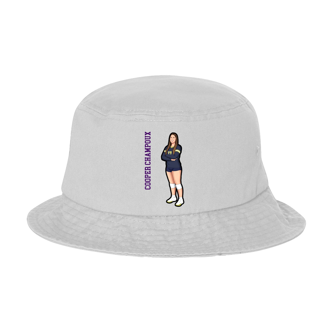 Bucket Cap — Name Vertical in White