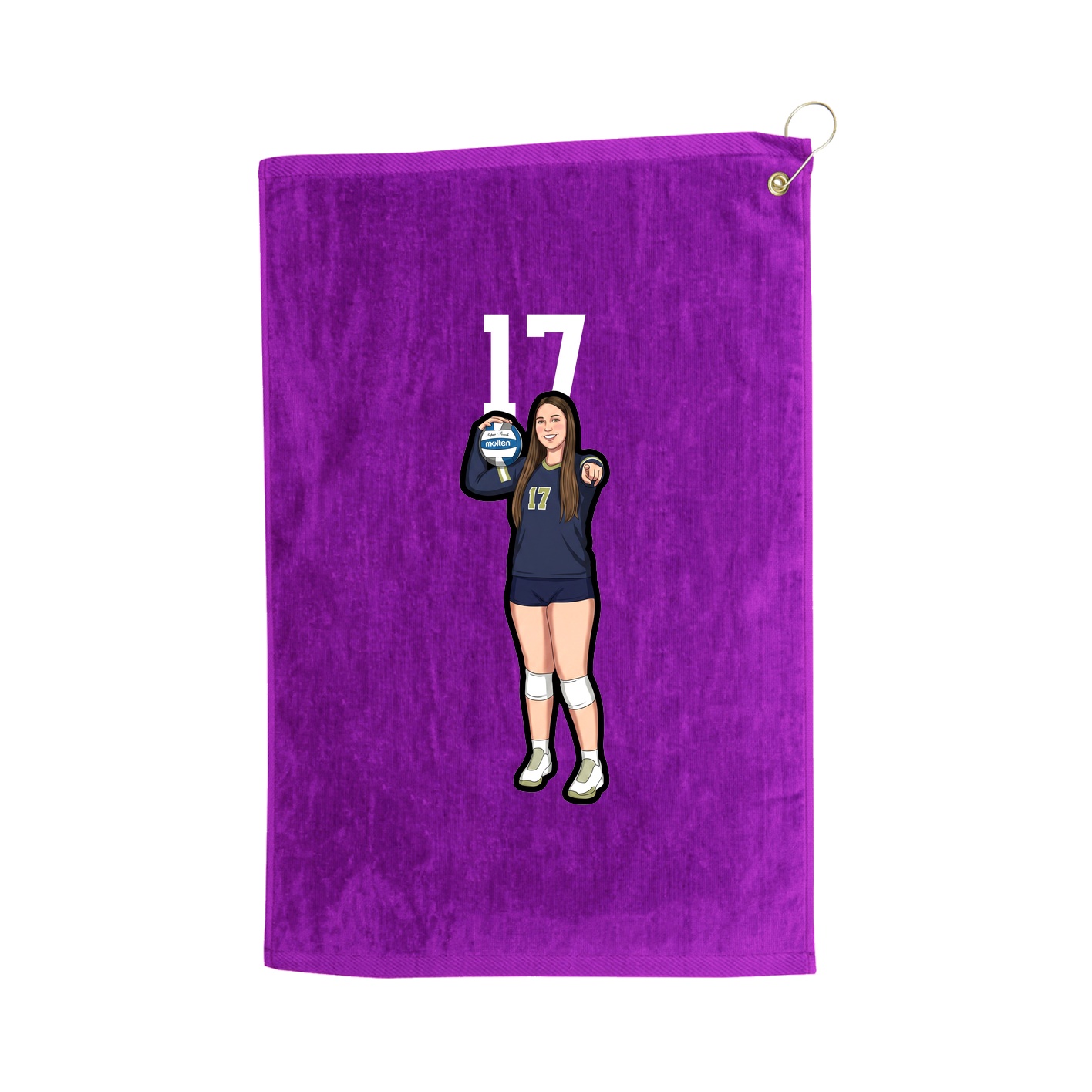 Golf Towel — Number Top in Purple