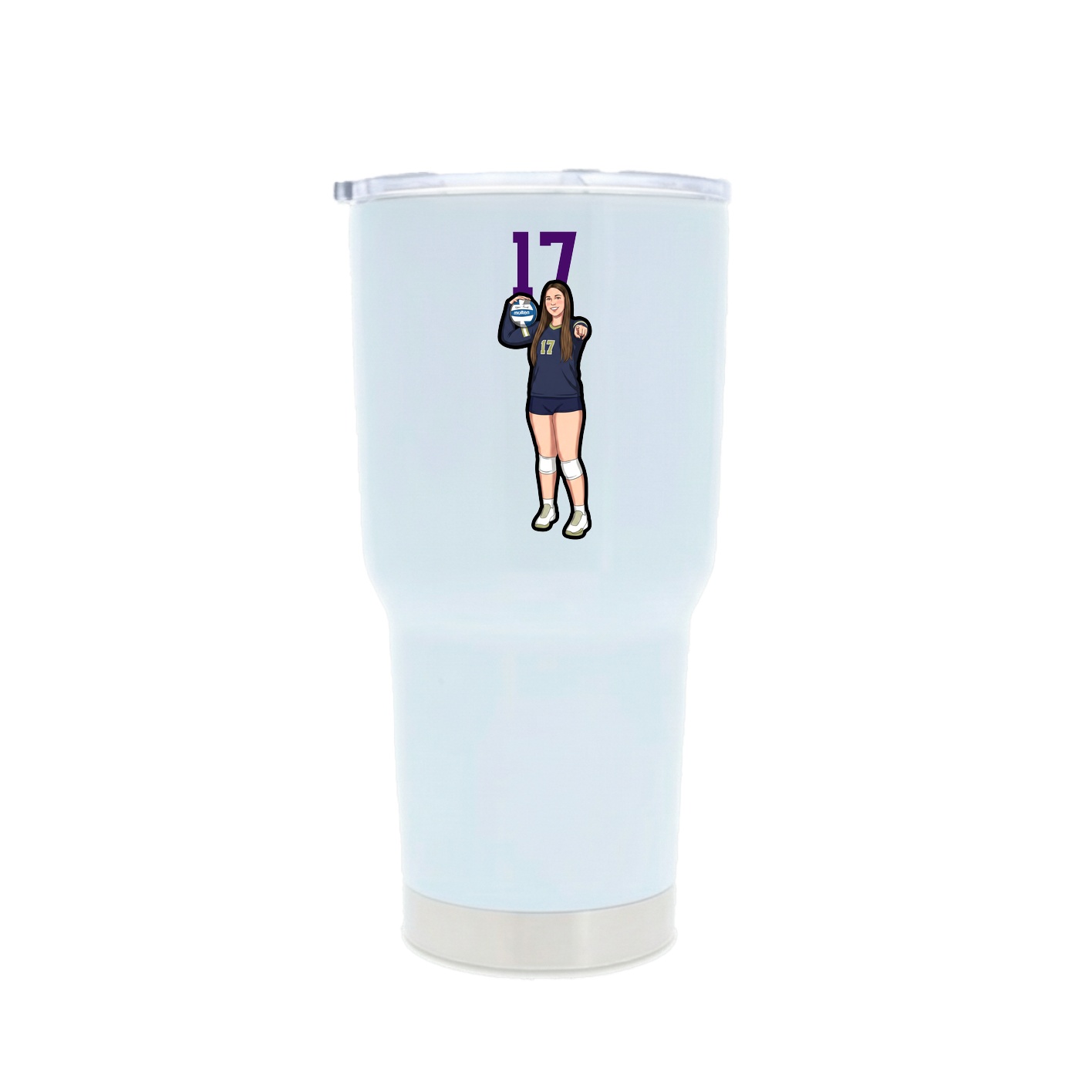 30oz Stainless Steel Tumbler — Number Top in White