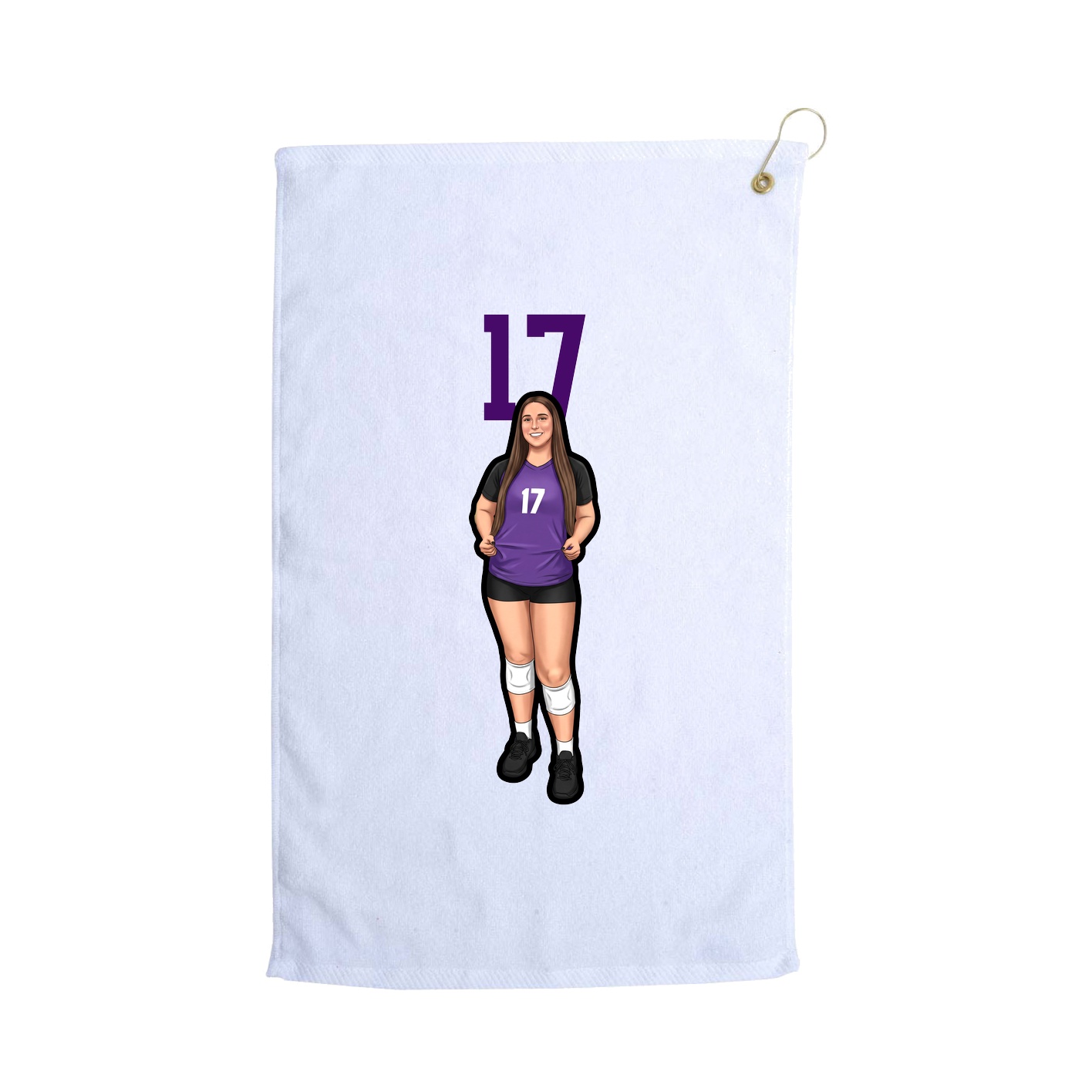 Golf Towel — Number Top in White