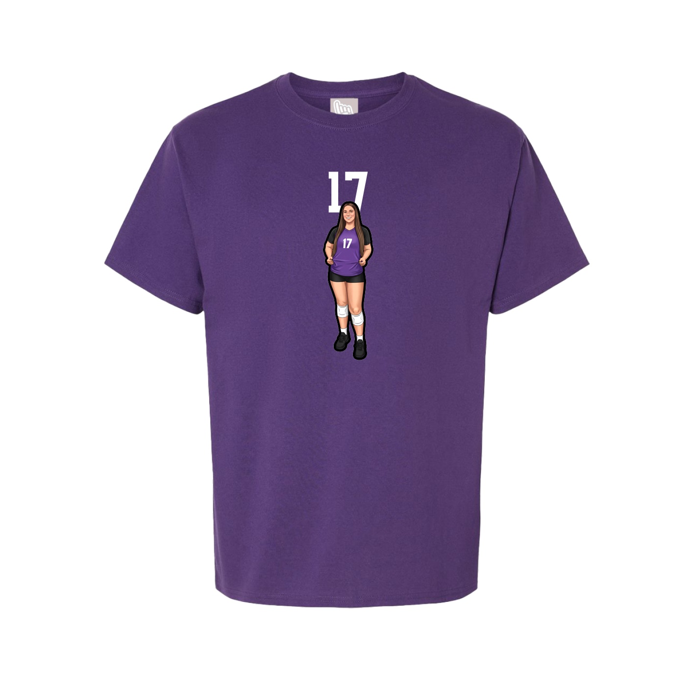 Youth Tee — Number Top in Purple