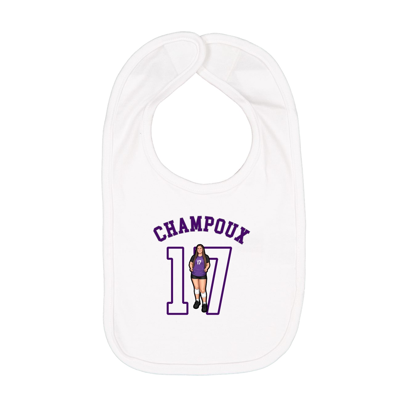 Infant Bib — Shirsey Arch in White