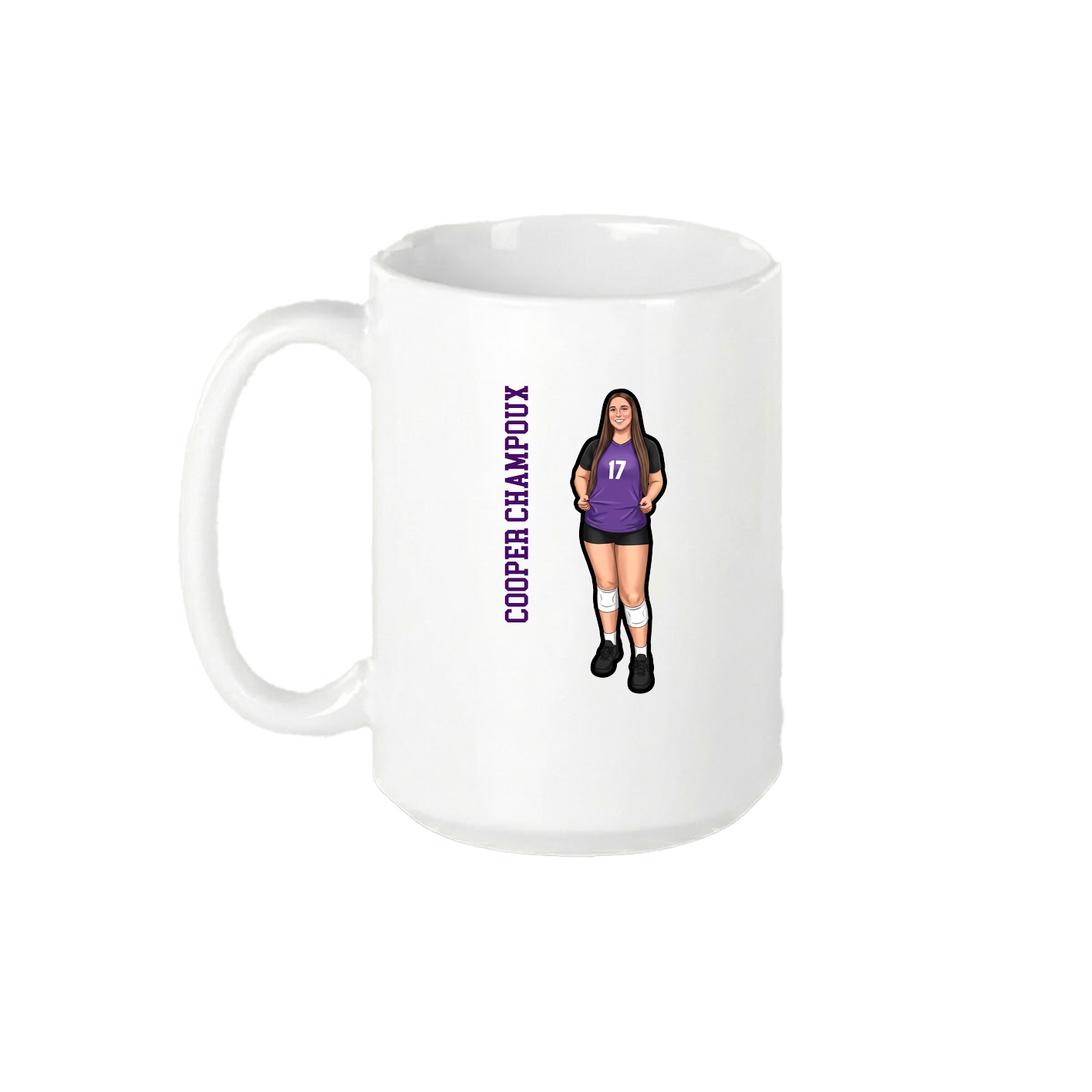 15oz Coffee Mug — Name Vertical in White