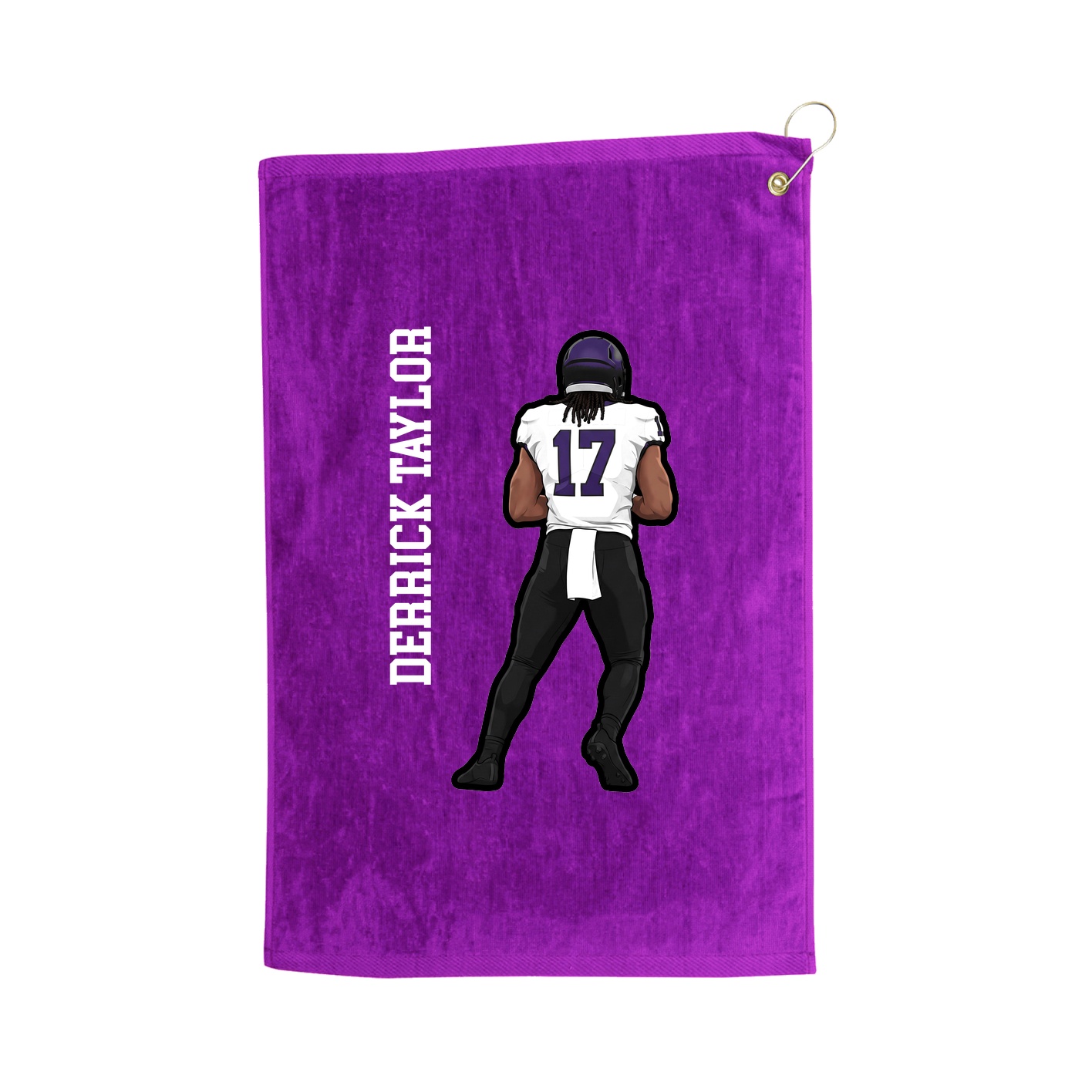 Golf Towel — Name Vertical in Purple
