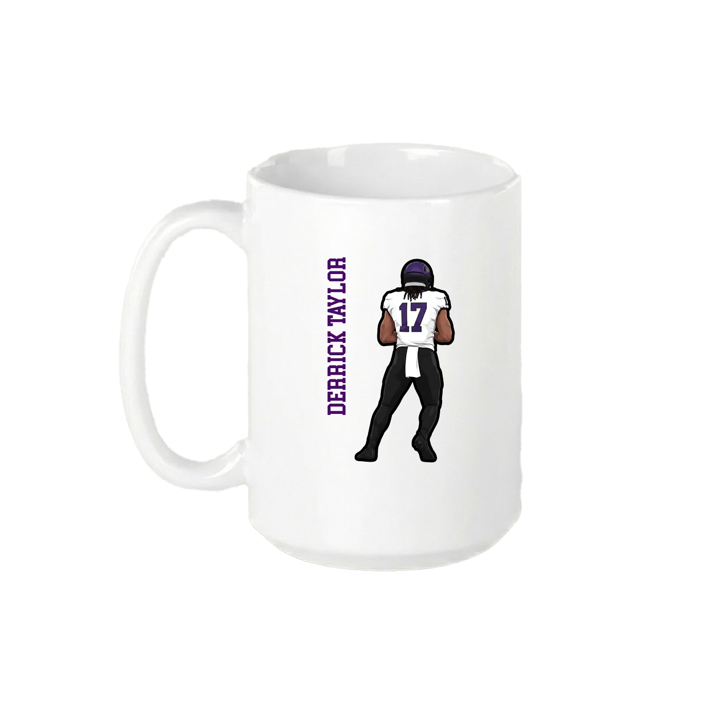 15oz Coffee Mug — Name Vertical in White