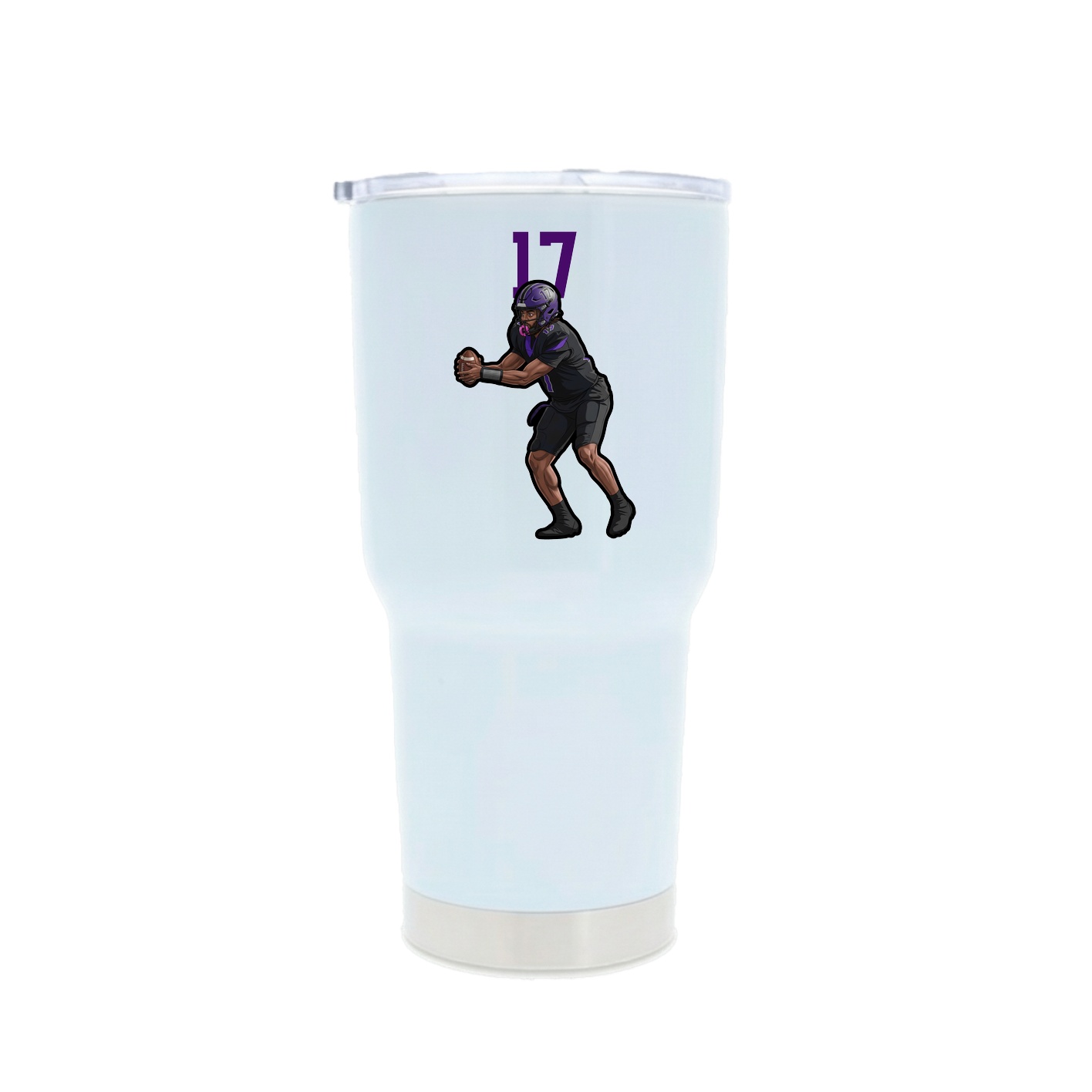 30oz Stainless Steel Tumbler — Number Top in White